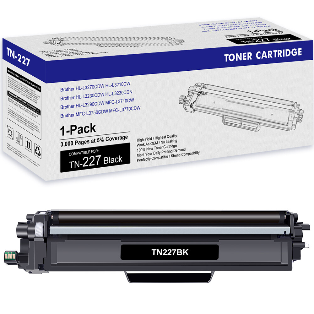 Compatible For Brother TN-227 High Yield Black Toner Cartridge TN227BK New