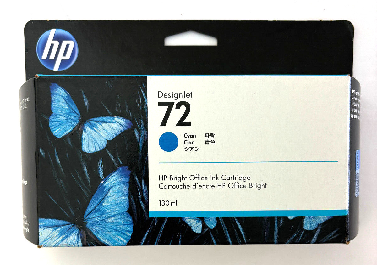 HP DesignJet 72 Cyan Ink Cartridge C9371A Exp. 07/2022