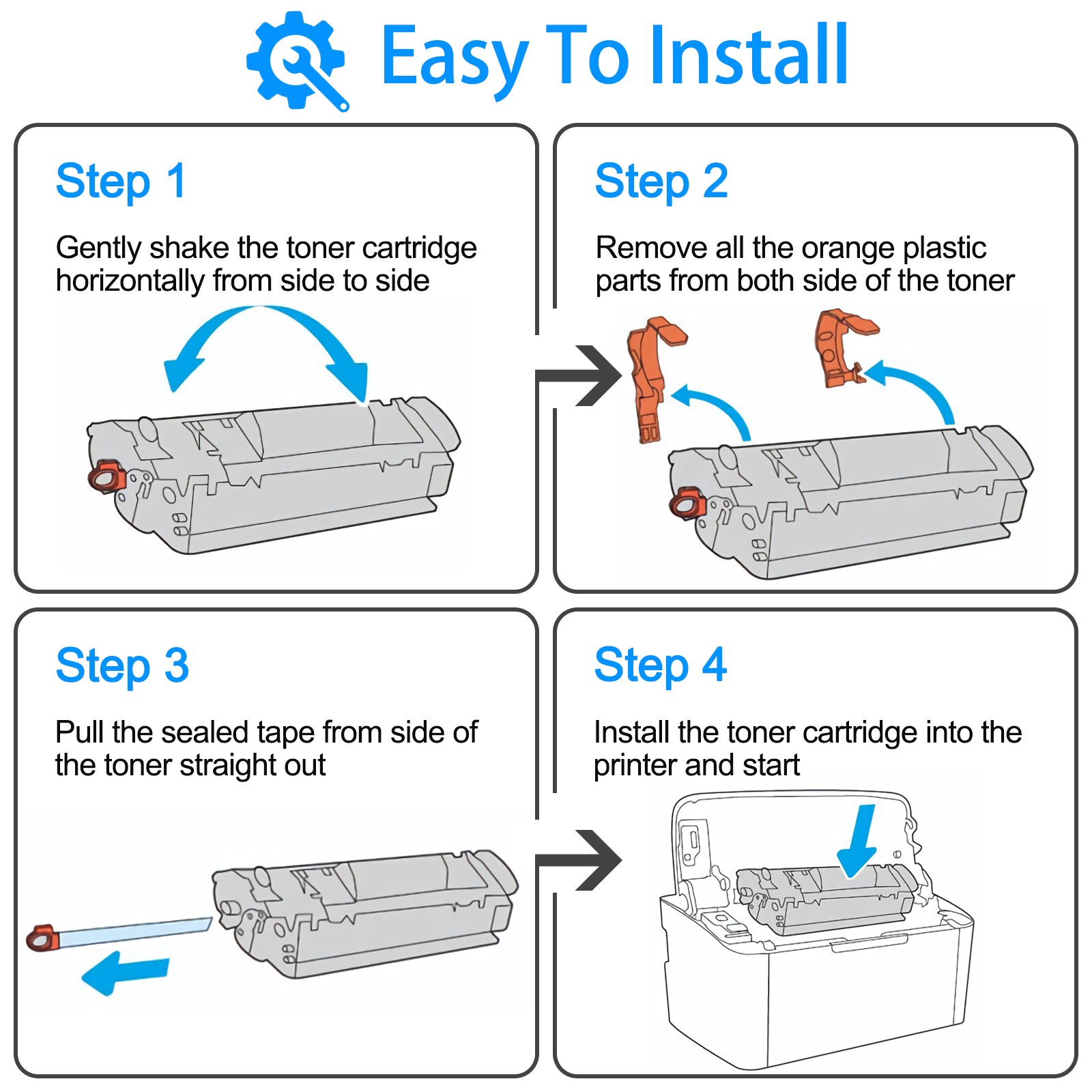 2 Pack CF287A 87A Toner Cartridge Fo rHP LaserJet Enterprise M506n M506dn M506x