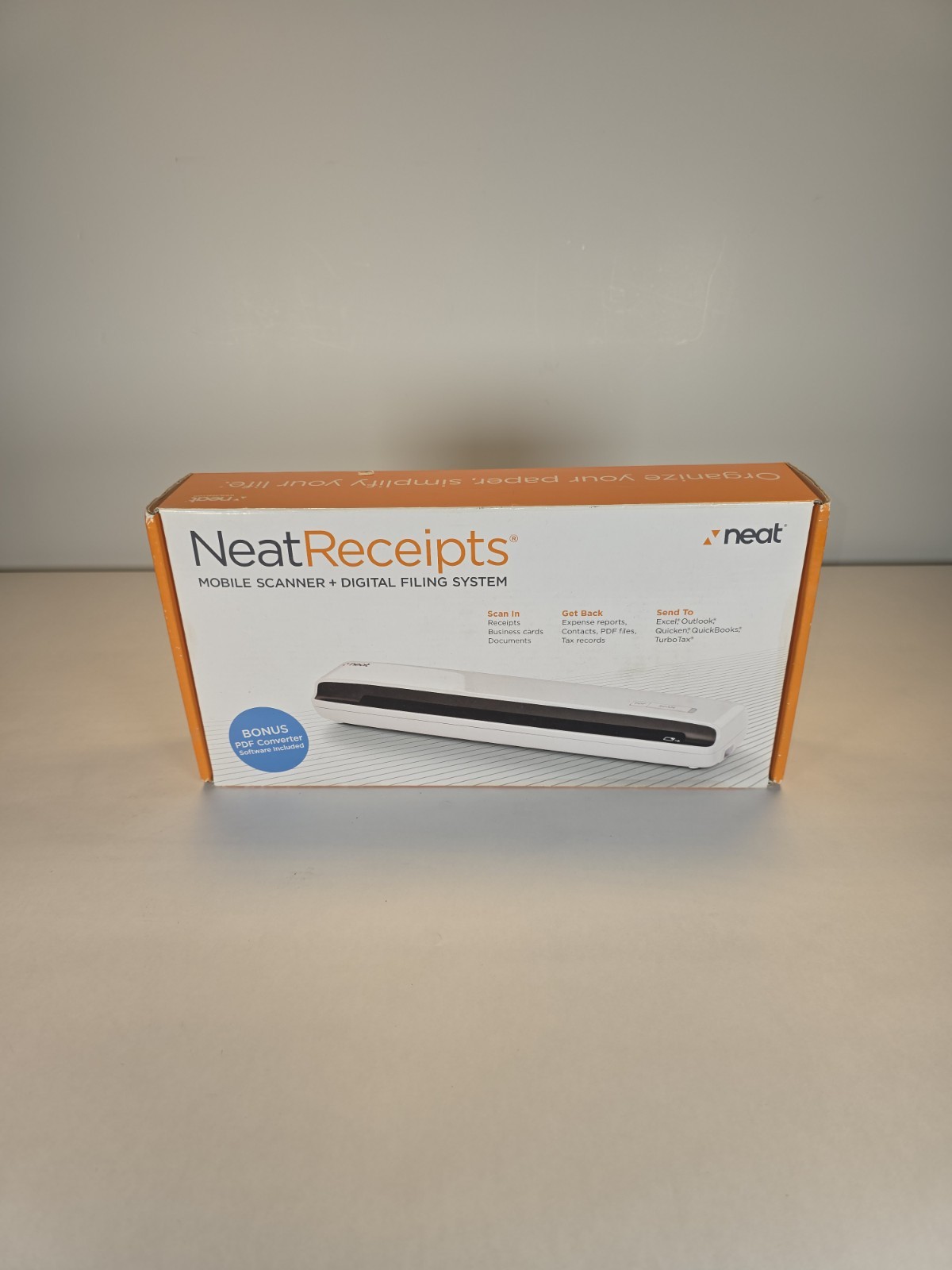 Neat Receipts NM-1000 mobile scanner open box software download required no CD