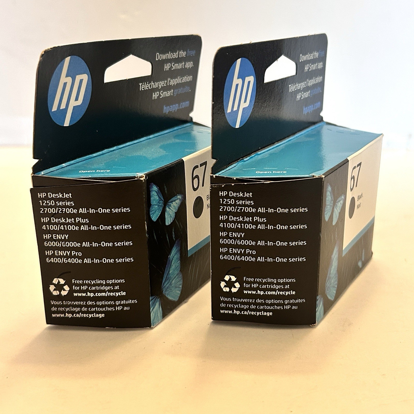 HP OEM Genuine Original 67 2-Pack Bundle Black Ink Cartridges NEW! Exp. 2024