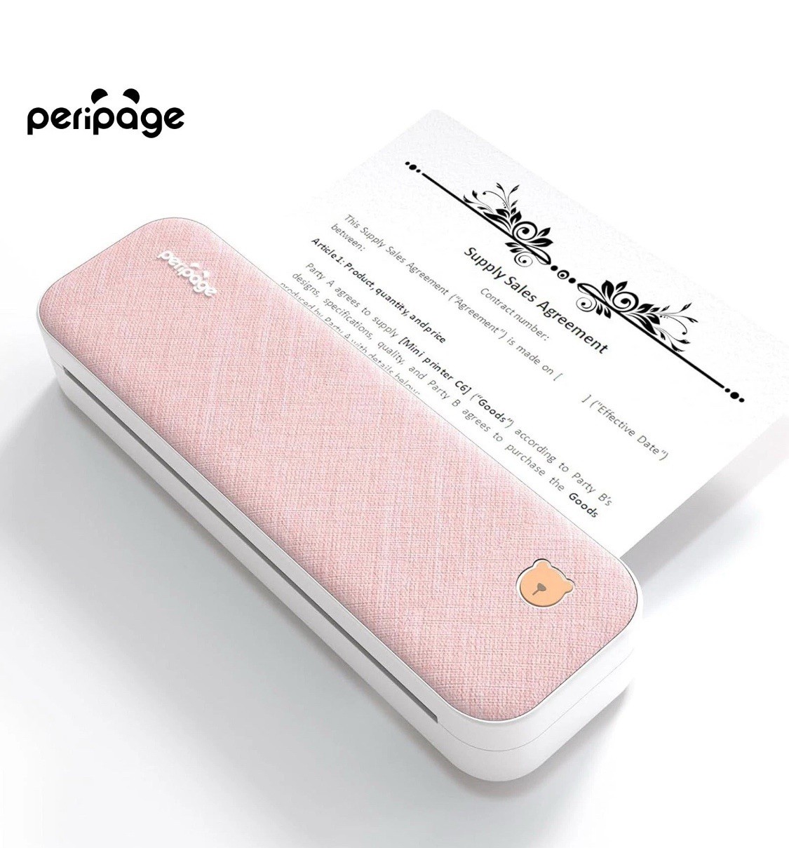 Peripage A40 Thermal Wireless Printer – Portable Inkless Printer (Pink) -203DPI