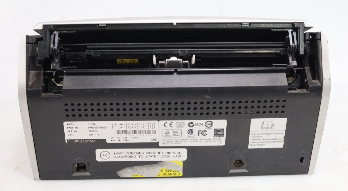 Fujitsu ScanSnap S1500 Color Document Scanner No AC Adapter