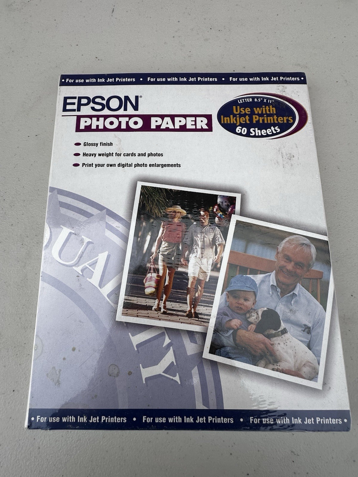 Epson Glossy Photo Paper Letter 8.5×11 in 60 Sheets For Inkjet Printers