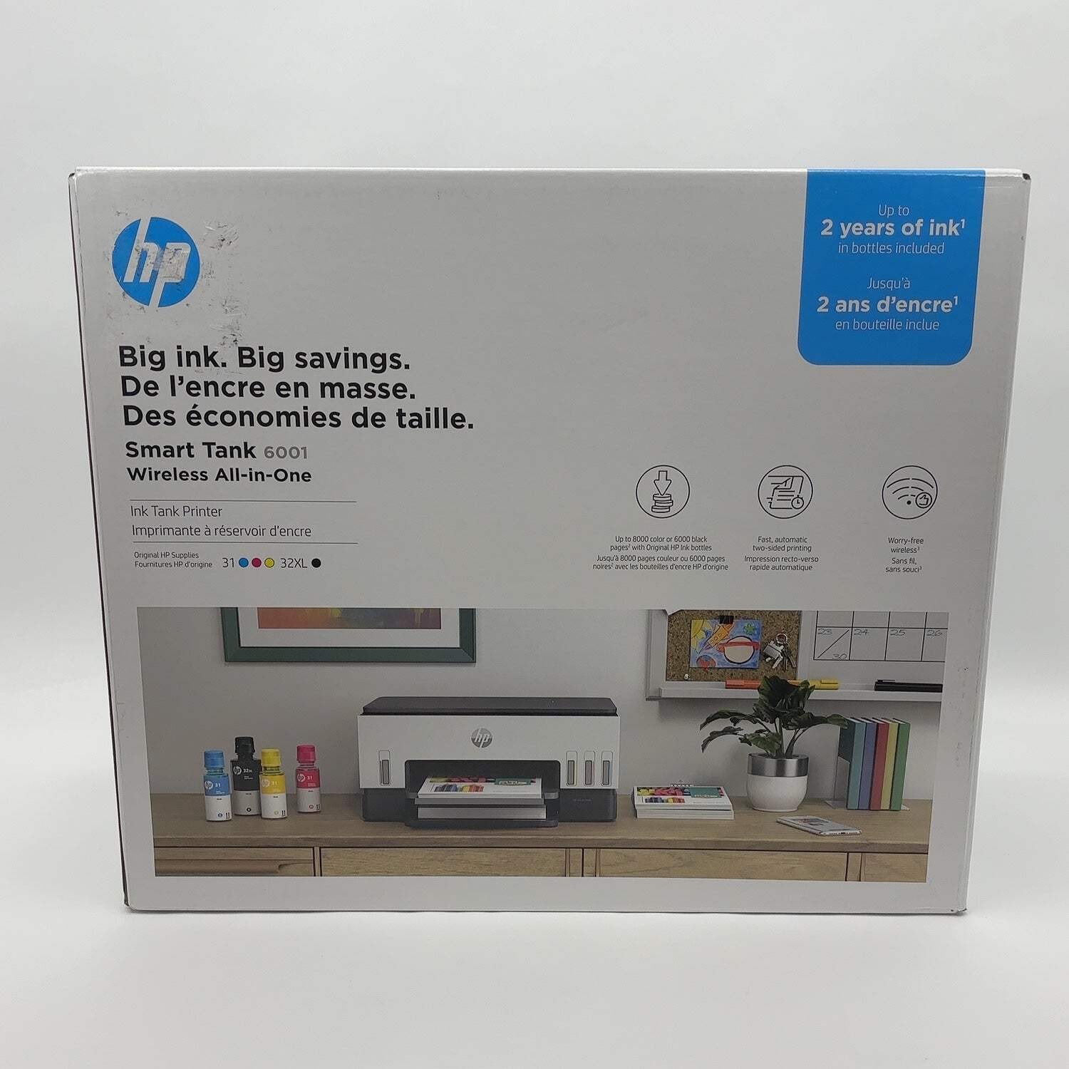 New HP Smart Tank Wireless All-in-One White 6001