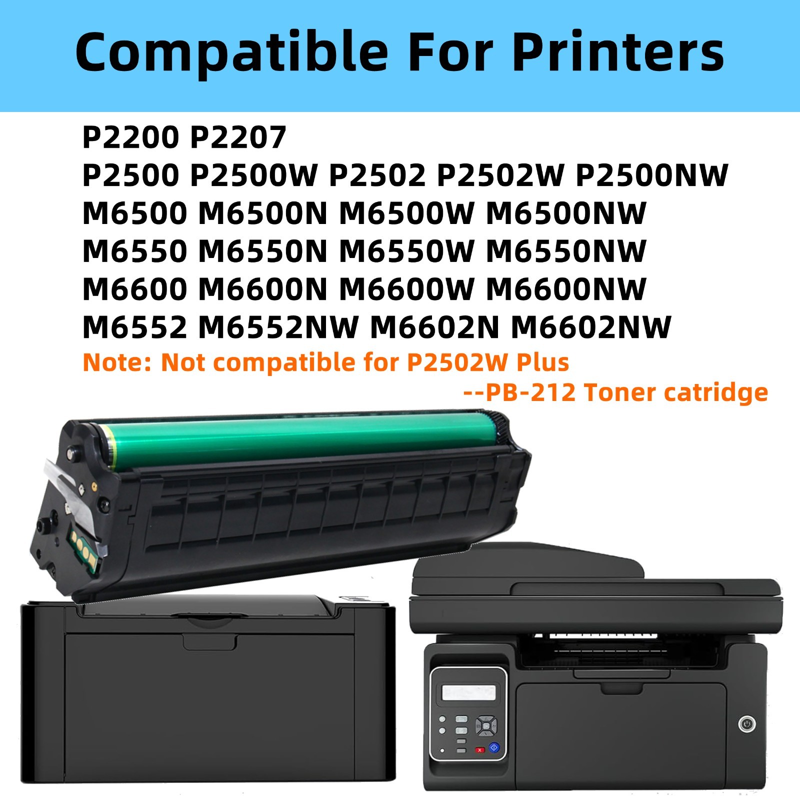 PB-210E 211E Toner Cartridge Compatible for Pantum M6500 M6550 M6552 M6600 M6602