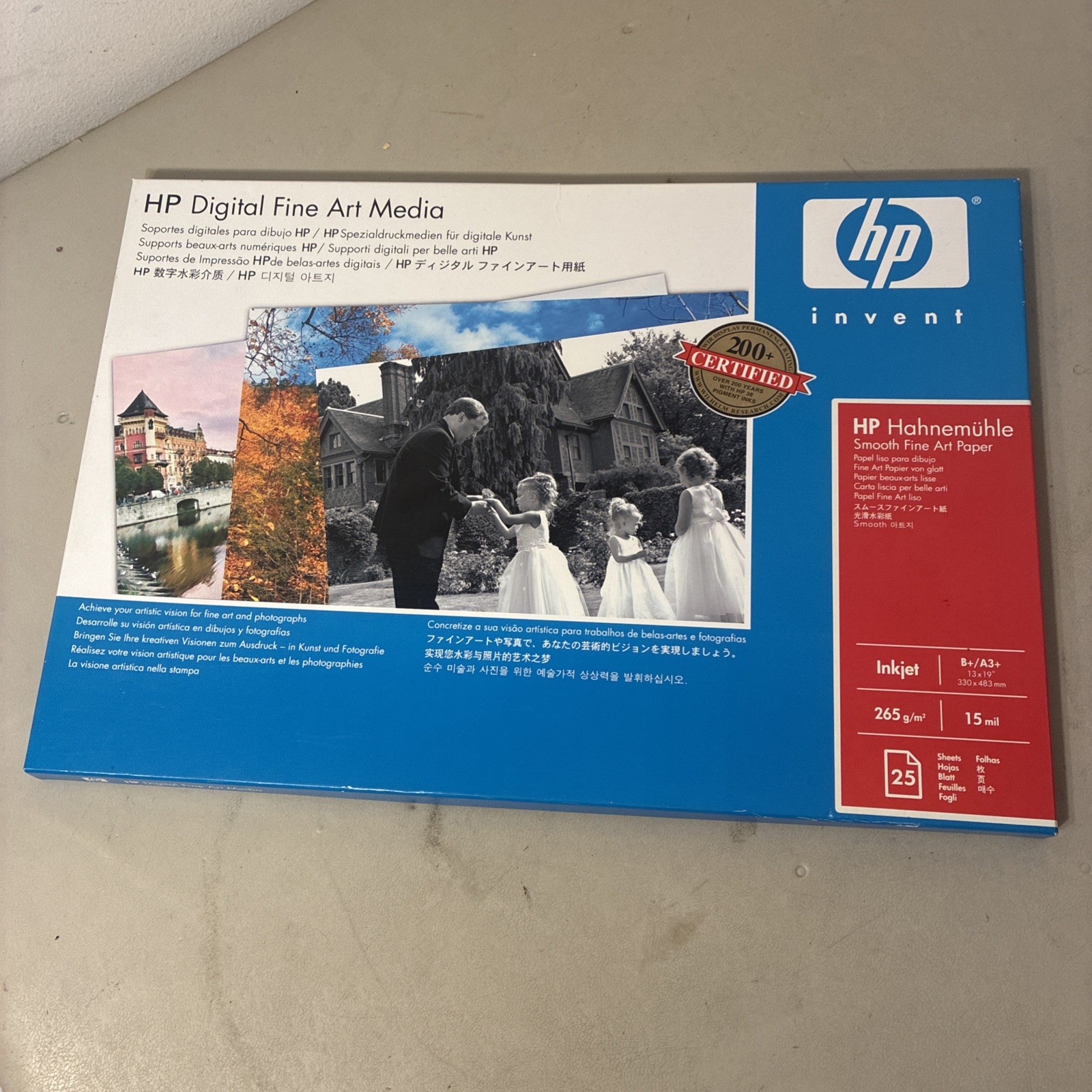 HP INKJET PHOTO PAPER 13X19 HAHNEMUHLE SMOOTH FINE ART PAPER 15 Mil 25 SHEETS