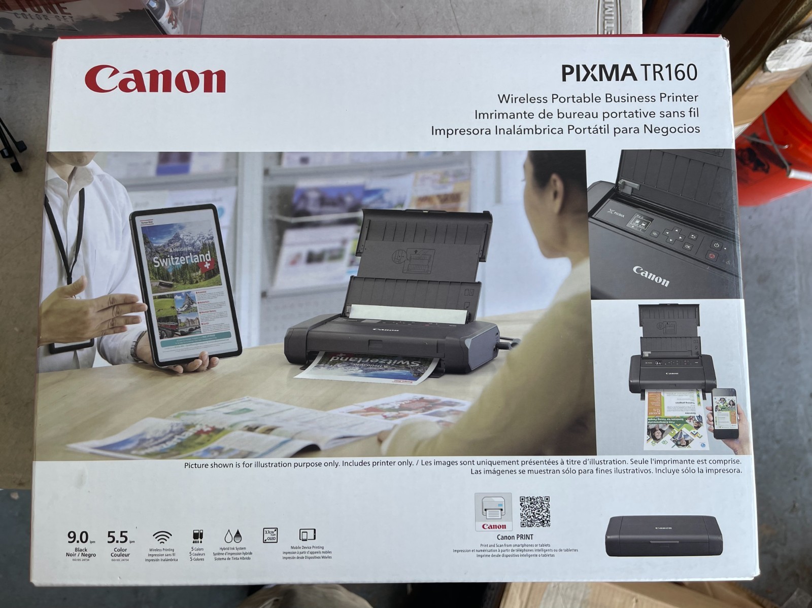 Canon PIXMA TR160 Wireless Portable Mobile Inkjet Business Printer Black New