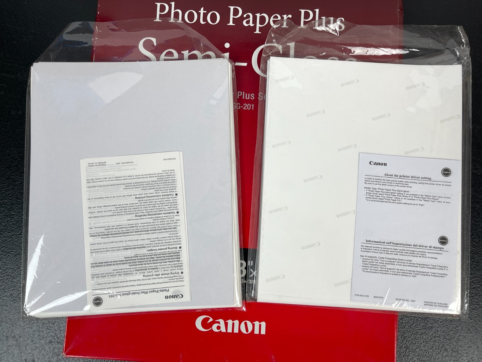 Canon Pixma Photo Paper Lot, 175 sheets 8×10, 40 13×19, 50 4×6, Open/Unopened