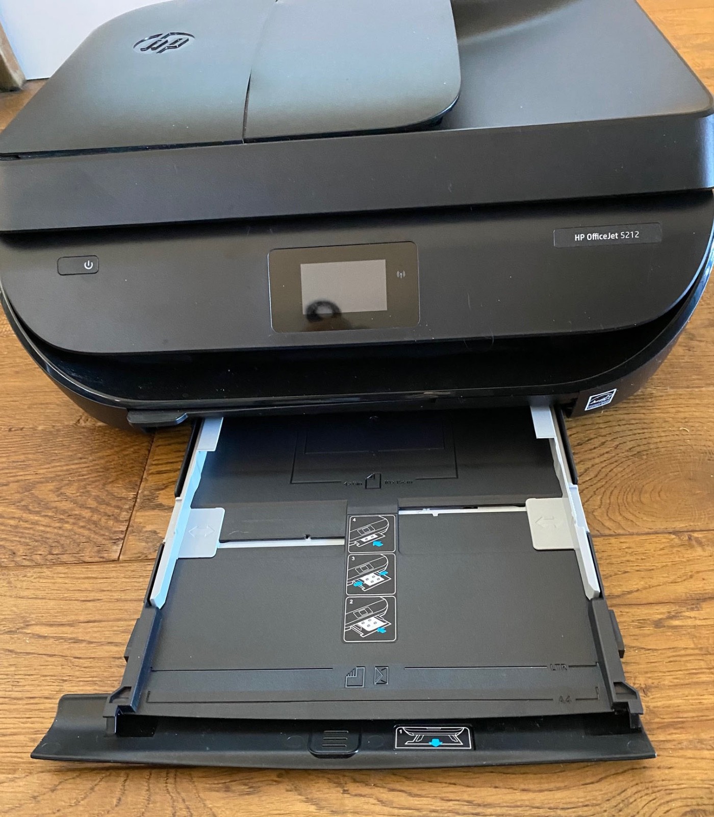 HP OfficeJet 5212 All-In-One Printer Wi-Fi Bluetooth USB Needs Ink Working!