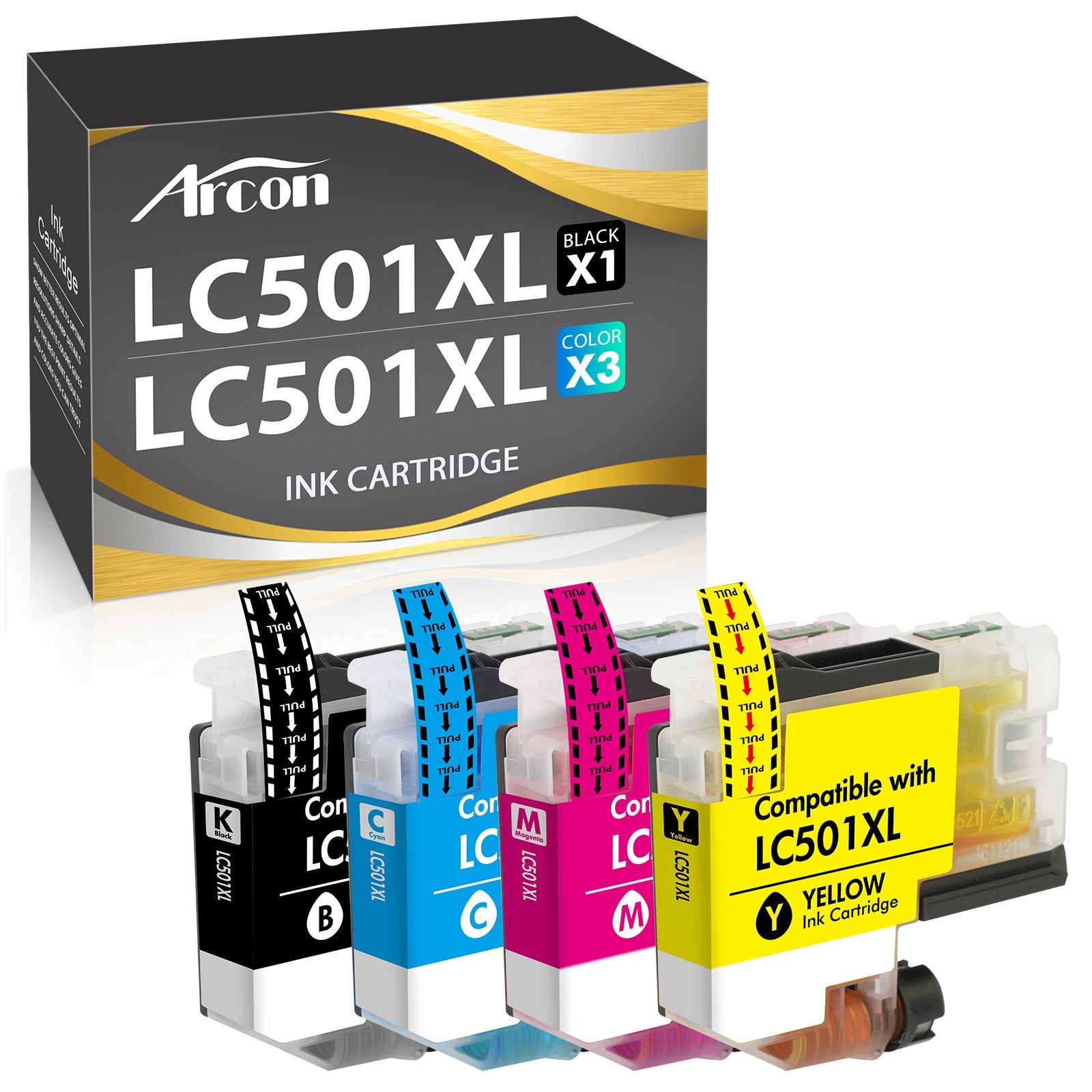 4PACK LC501XL Ink Cartridges for Brother MFC-J1260DW MFC-J1260W J1360DW J1410DW