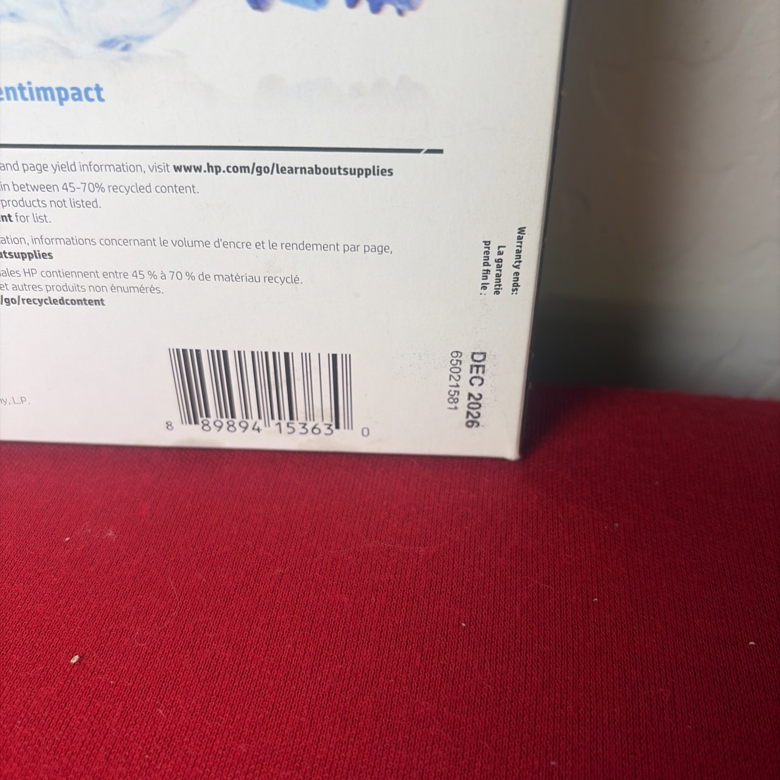 HP N9H64FN Black & Tri Color Ink Cartridge Genuine OEM NEW # 62 DEC/2026