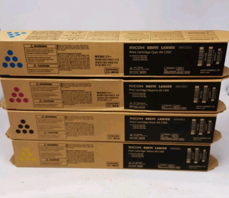Genuine Ricoh IM C300 CMYK Toners Set 842378 / 842379 / 842380 / 842381