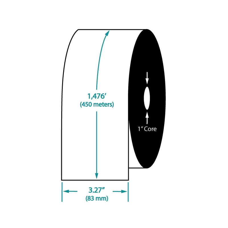 3.27″ x 1476′ TDW101 Resin Enhanced Wax Barcode Ribbon for Zebra Printers (24
