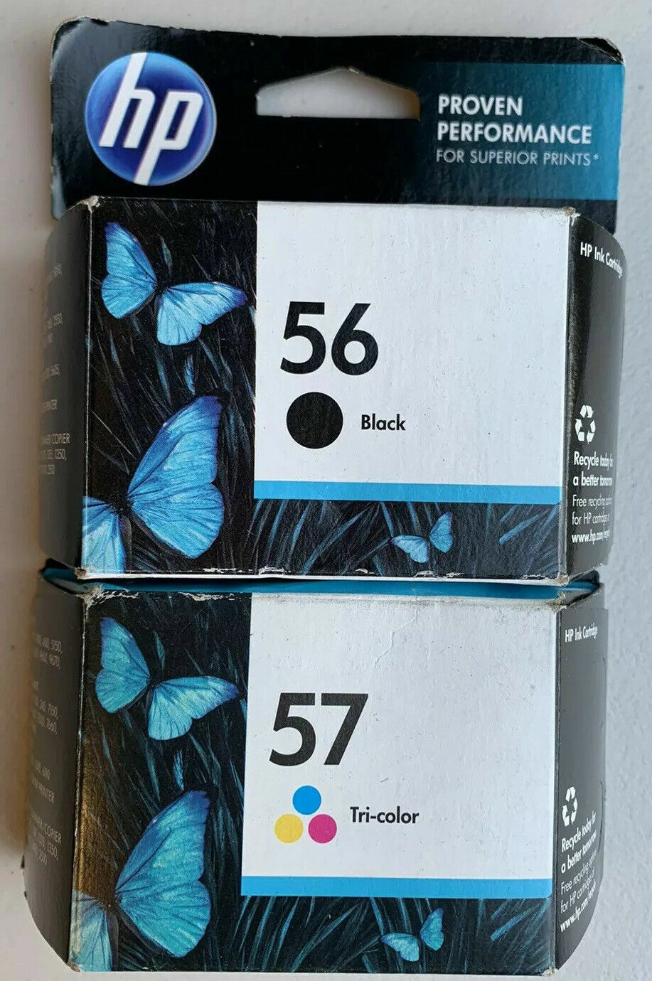 Genuine HP 56 57 Black/Color Ink Cartridge for HP7755 7960 Printer-OEM INK-Fast