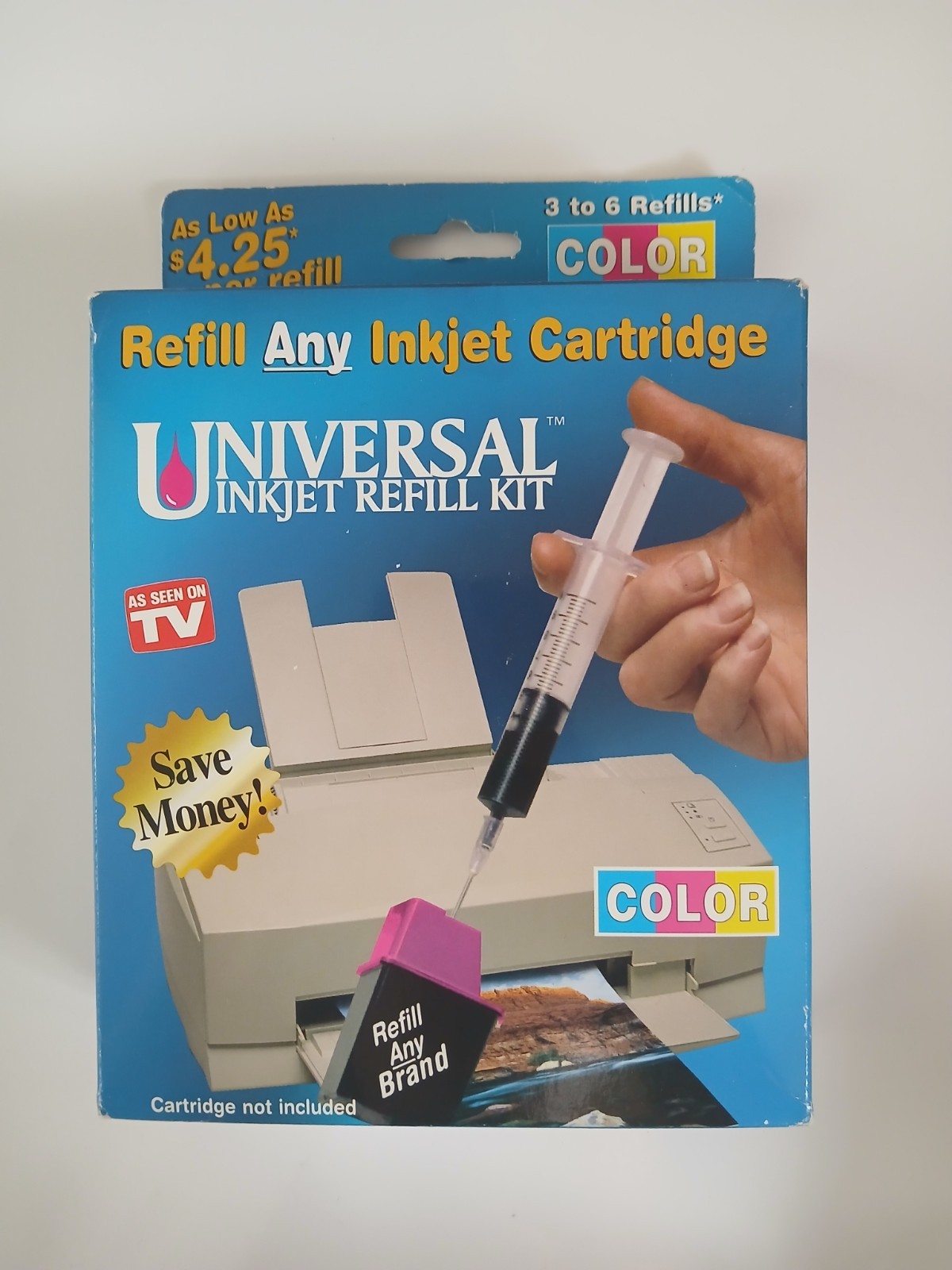 ONTEL Universal Inkjet Refill Kit for Inkjet Cartridges Cyan Magenta Yellow