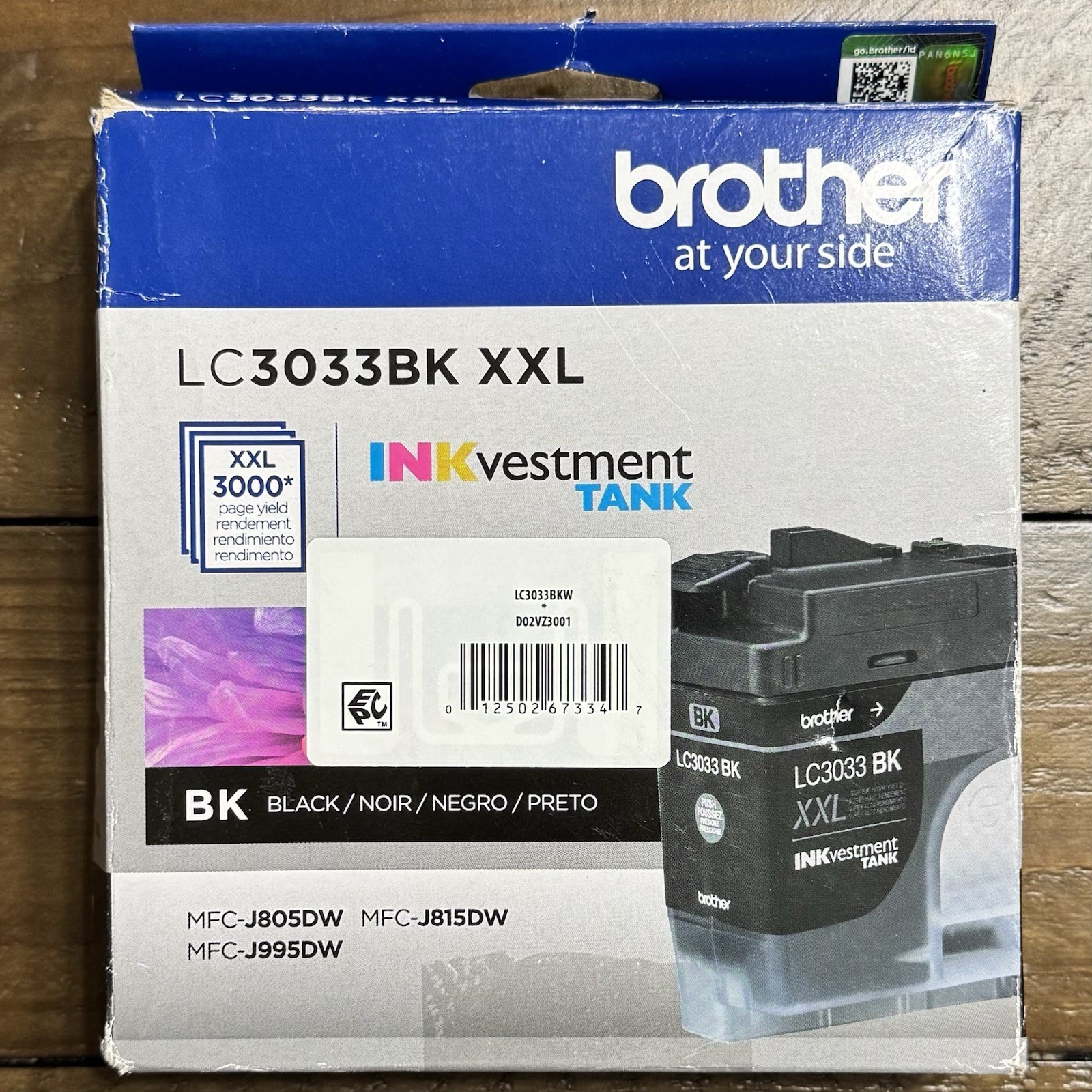 New Brother LC3033BK XXL Black Ink Cartridge Super-High-Yield 3000+ EXP 11/2026