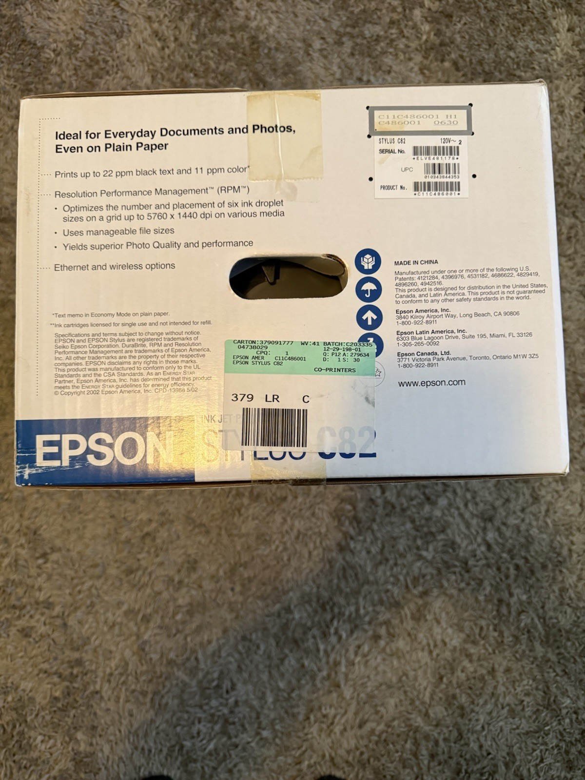 ⭐️BRAND NEW & SEALED⭐️ Epson Stylus C82 Inkjet Printer.