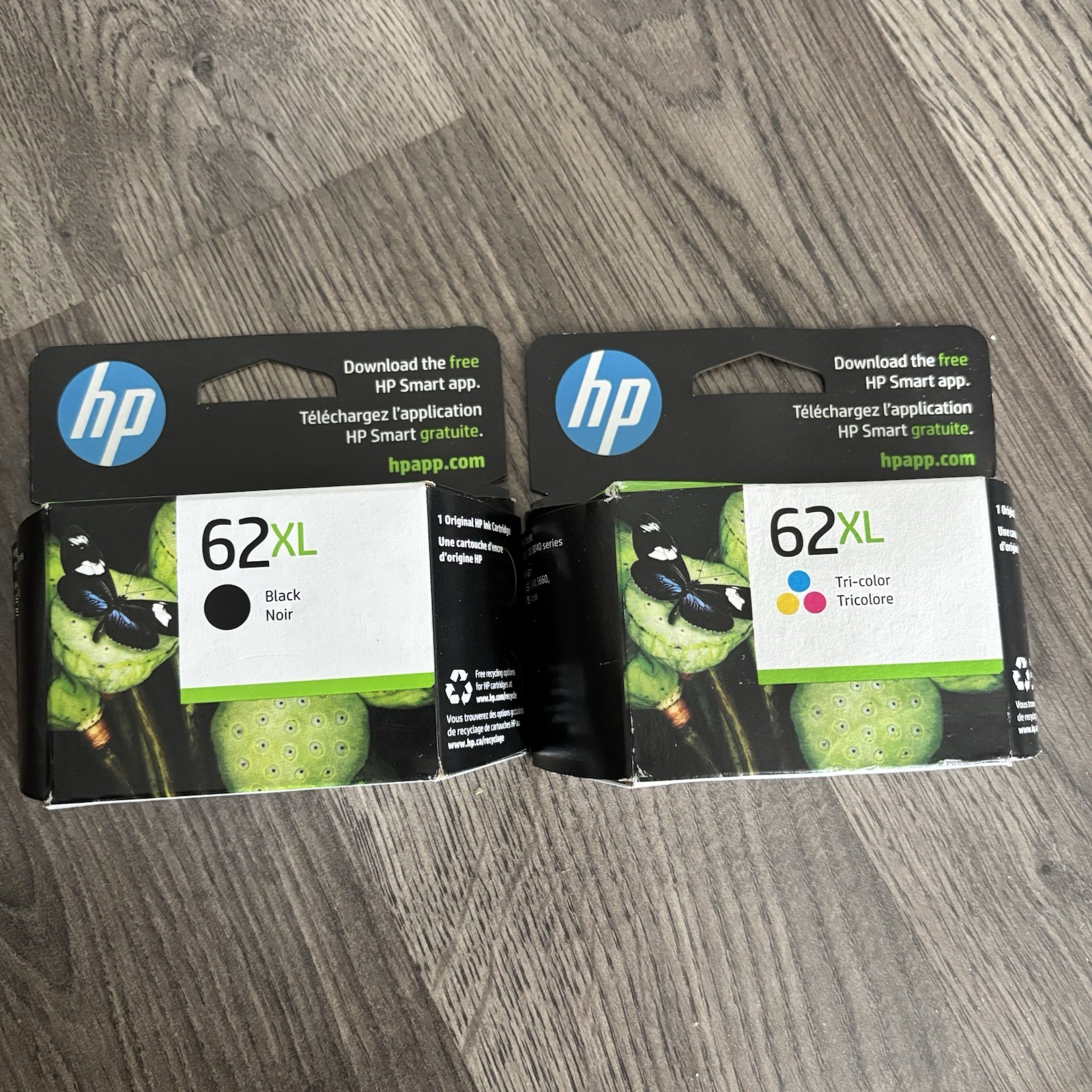 HP C2P05AN 62XL Ink Cartridge Black C2P07AN 62XL Tri Color Expired 2 PAC