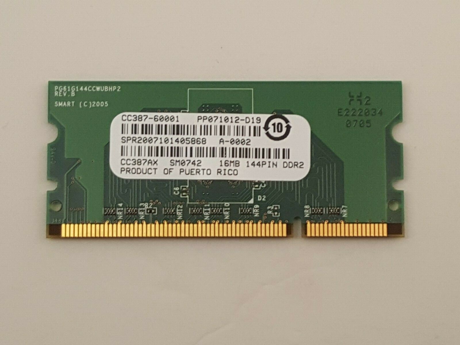 HP CC387AX 16MB 144-pin DDR2 SDRAM Memory Module for HP LJ 3005 | CC387-60001
