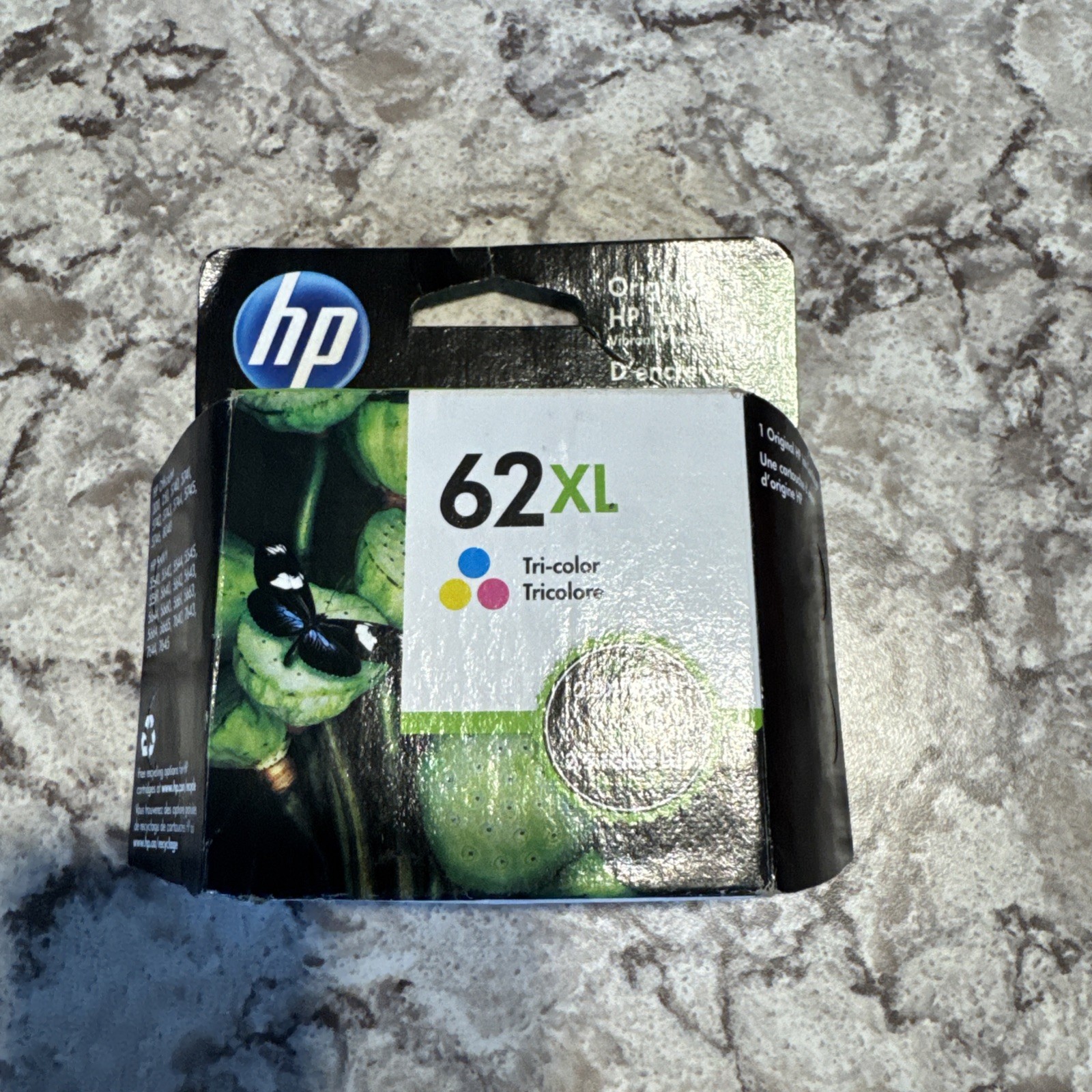 Genuine OEM HP 62XL Tri-Color Ink Cartridge C2P07AN dec 2021 Sealed Box