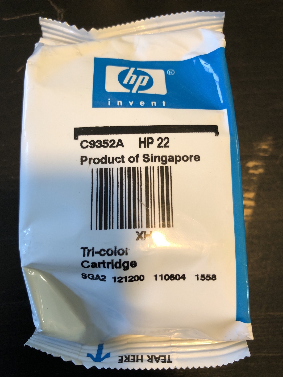 HP 22 (C9352A) Ink Cartridge – Tri-Color Sealed in Pouch