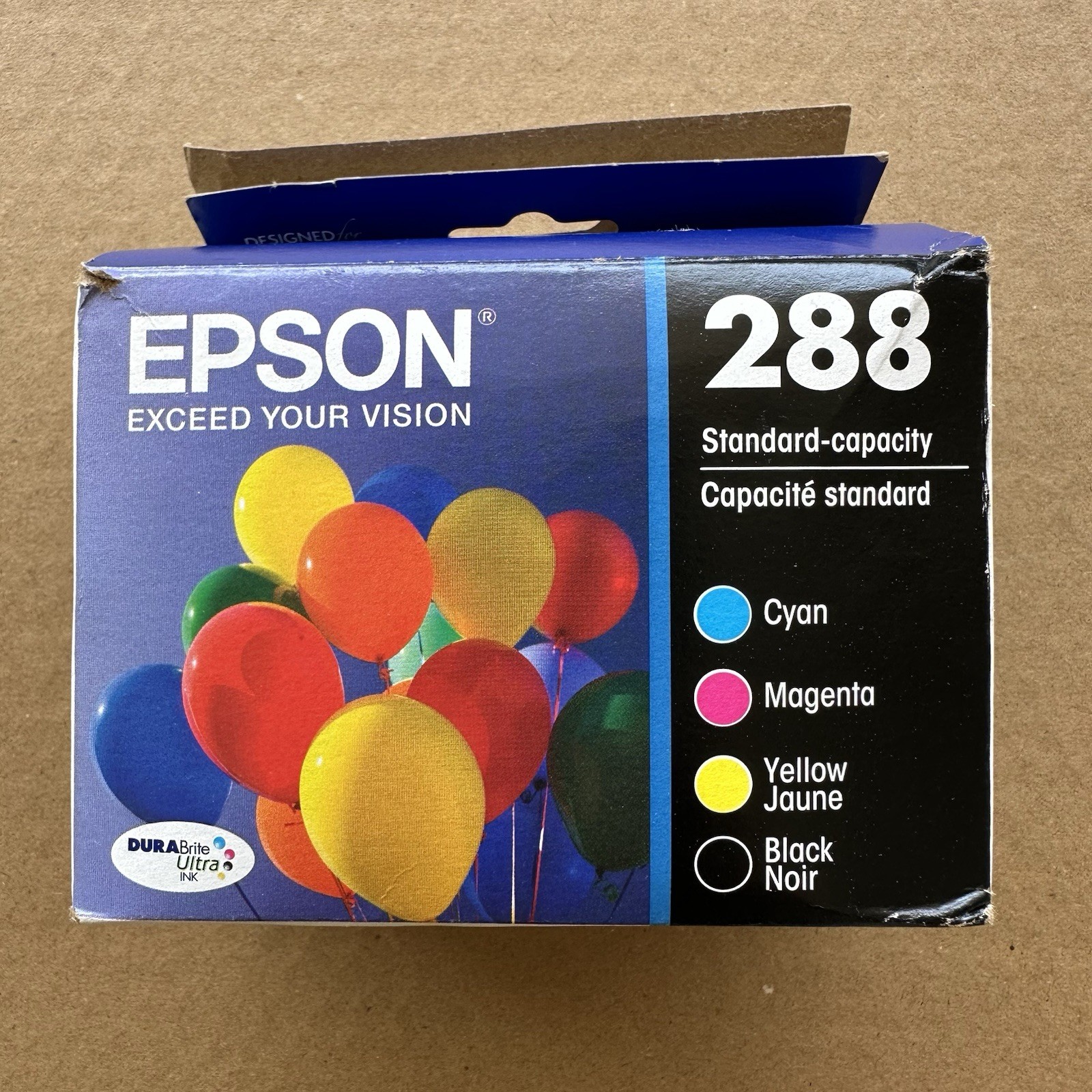 Epson 288 Black Cyan Magenta Yellow Ink Cartridges T288120-BCS Genuine