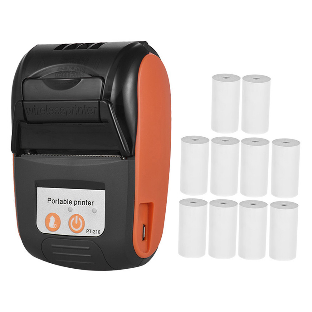 Portable 58mm Thermal Receipt Printer 203dpi With 10 Paper Rolls For Stores R7Q4