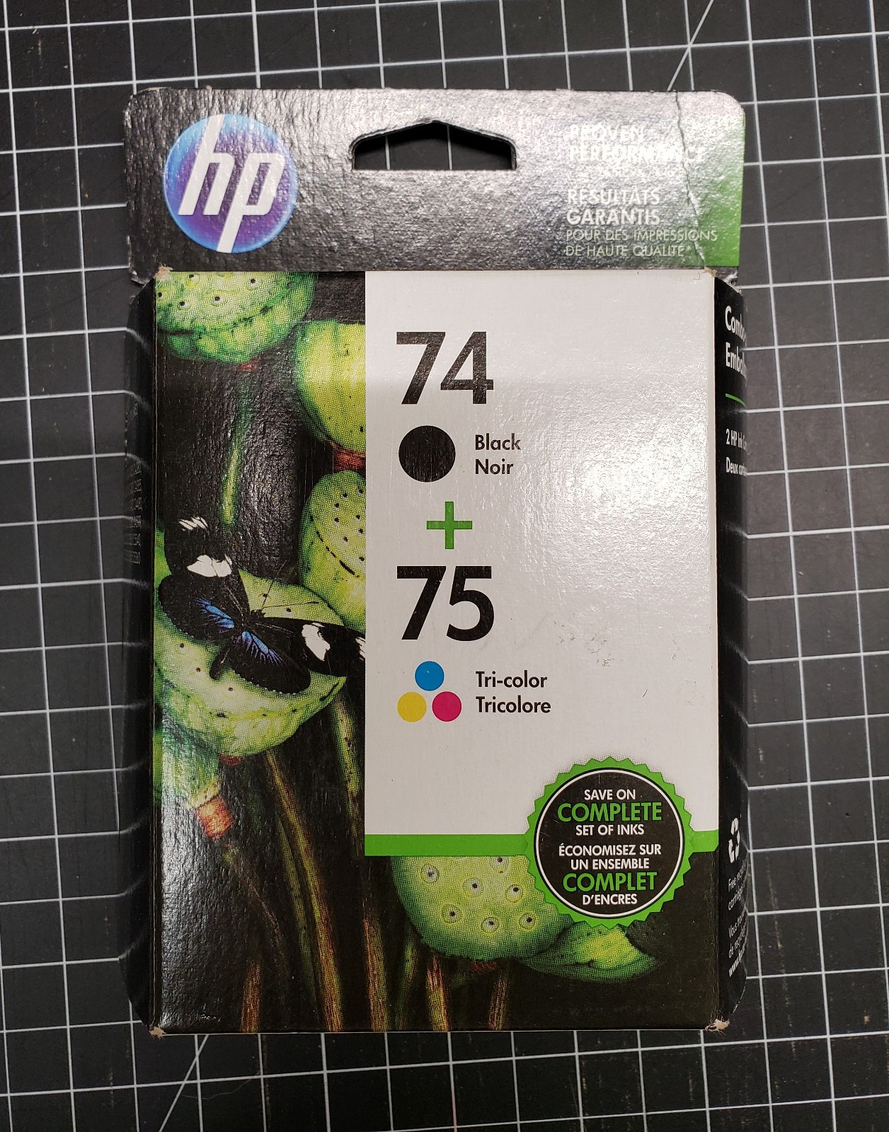 Genuine HP 74 Black & 75 Tri-Color Ink Cartridge Combo Pack New Sealed Free Ship