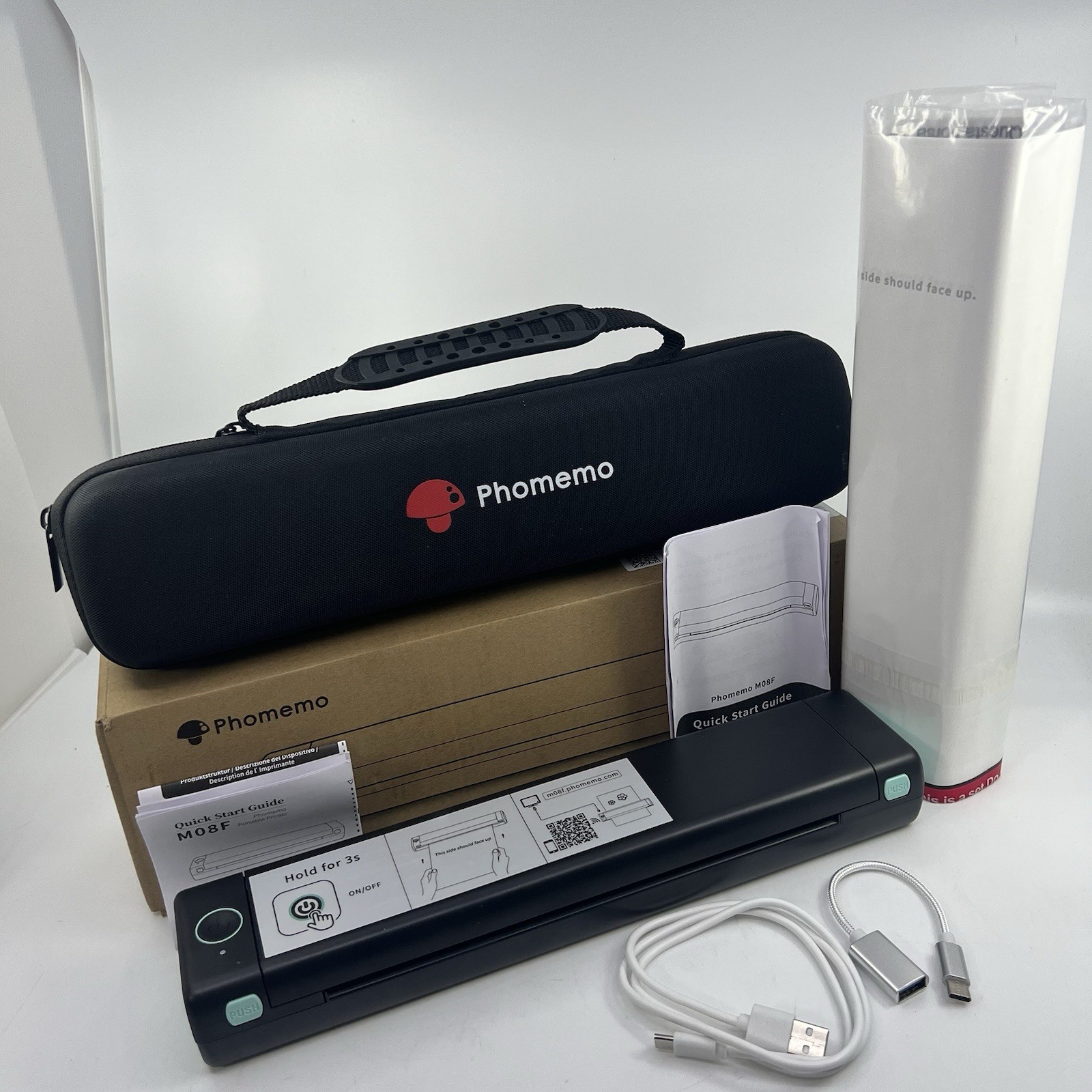 PHOMEMO M08F Bluetooth Thermal Printer + Case | Portable, Wireless | A4/8.5″x11″