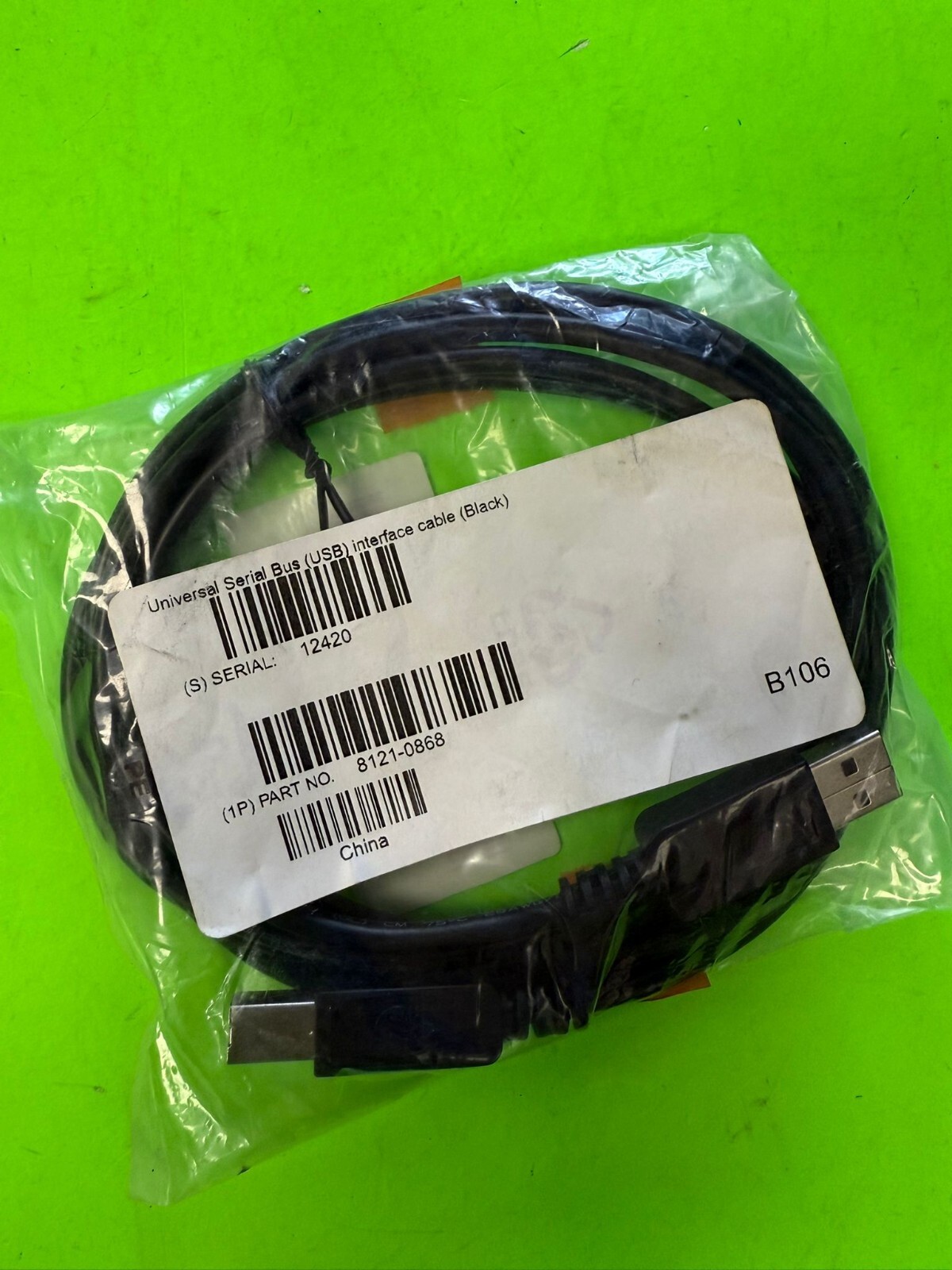 HP-8121-0868 USB 2.0 A to B, Printer / Scanner Cable, Black 6Ft