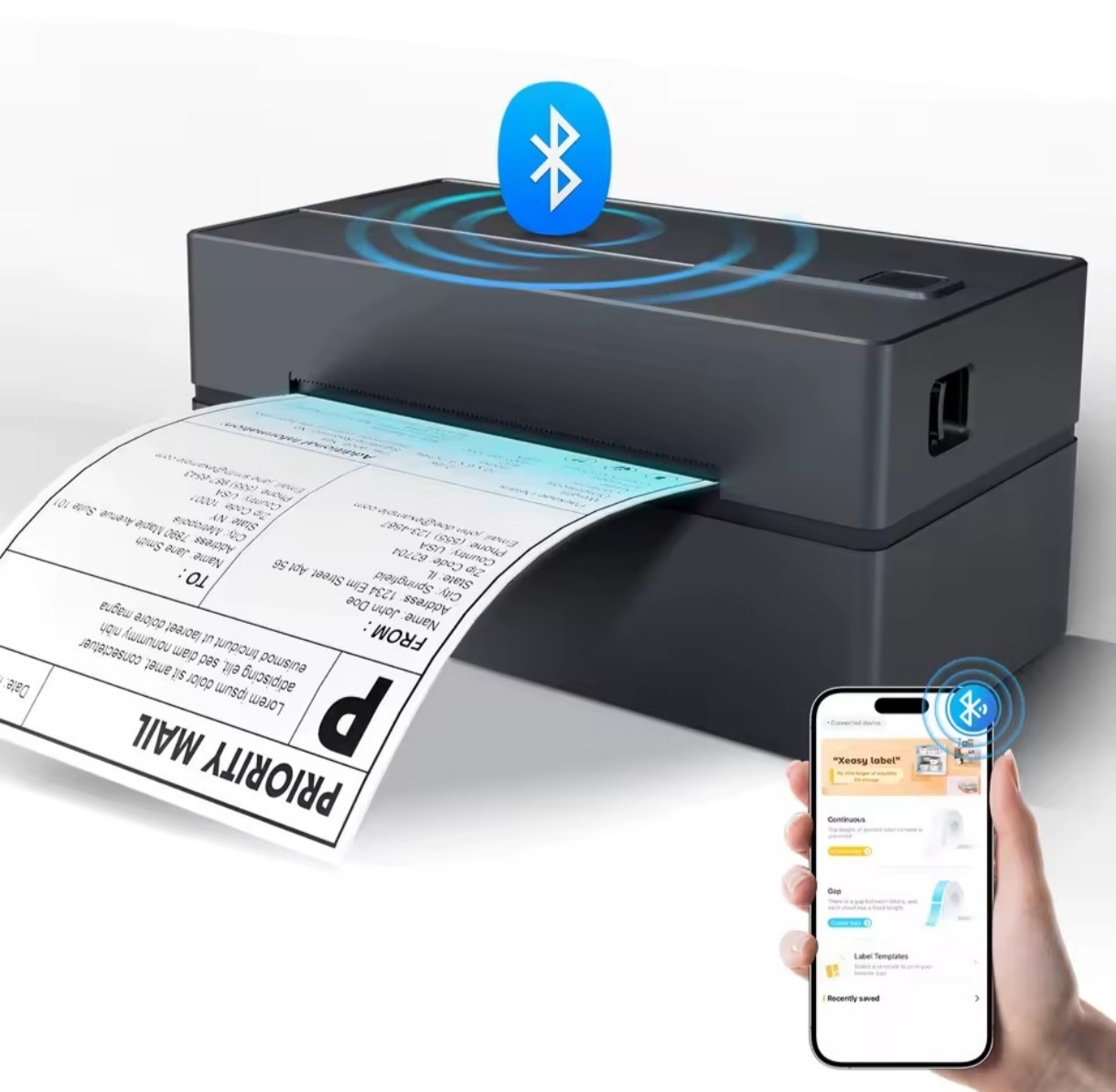 Thermal label printer portable no ink required 203DPI 4×6 for small business…