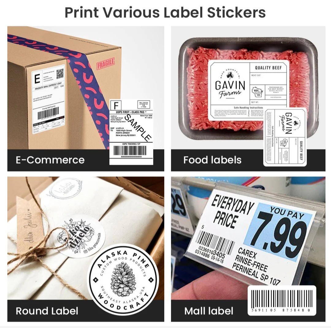 Vretti Label Printer, Mini Printer, D463B