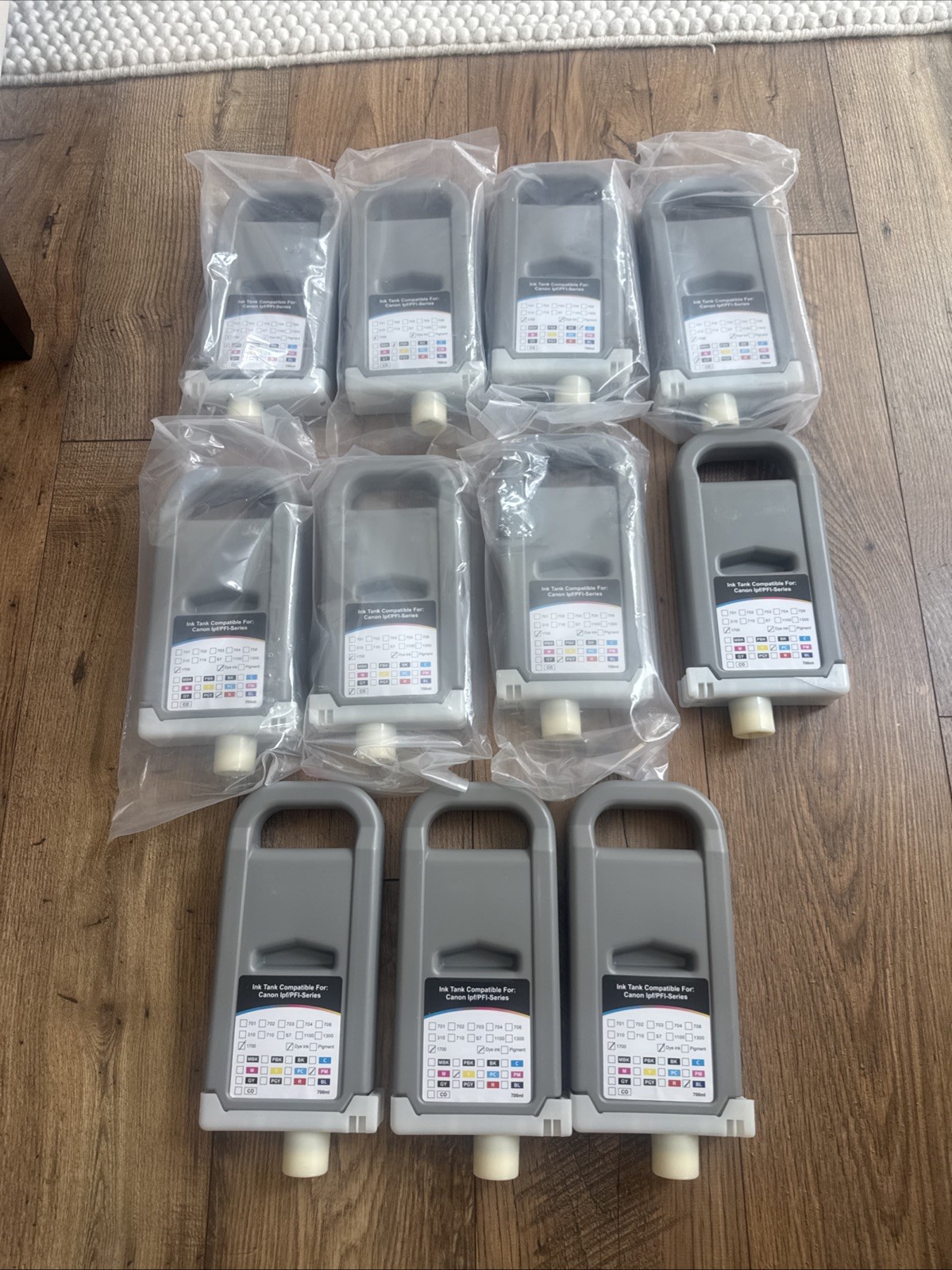 LOT OF 11 PFI-1700 ink for Canon ImagePROGRAF PRO 2000/4000/6000 700-ML