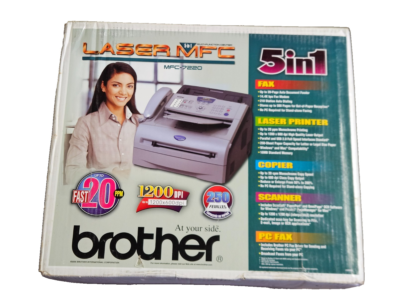 Brother MFC-7220 Monochrome 5 In 1 Multifunction Laser Printer Fax NEW NIB
