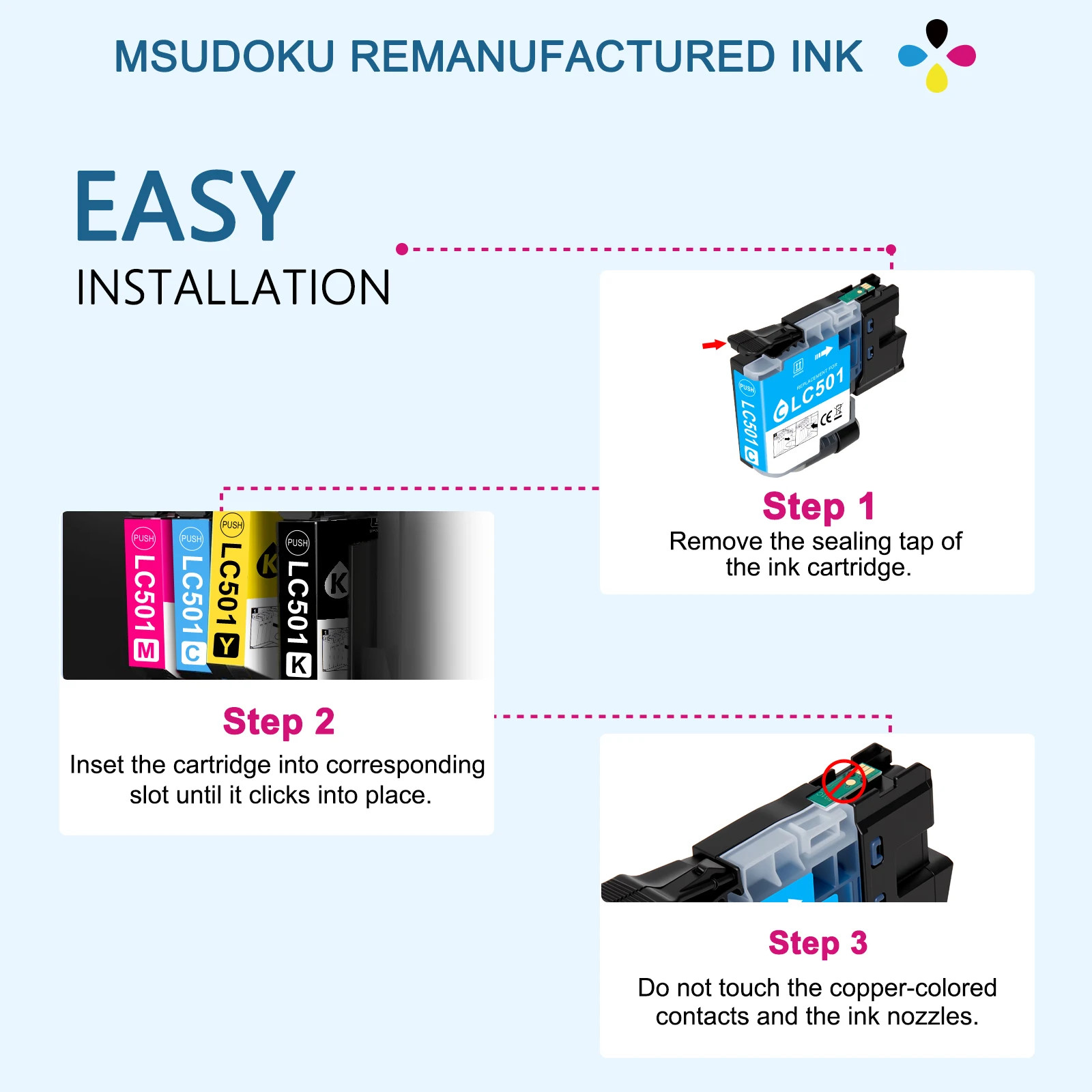 LC501XL Ink Cartridges for Brother MFC-J1360DW MFC-J1260DW MFC-J1410DW