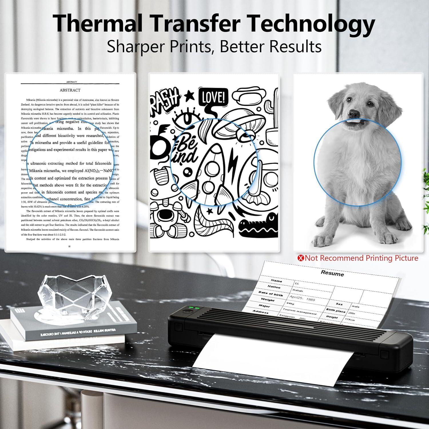 Phomemo P831 Portable Printer Wireless Bluetooth Small Printer A4 for Travel