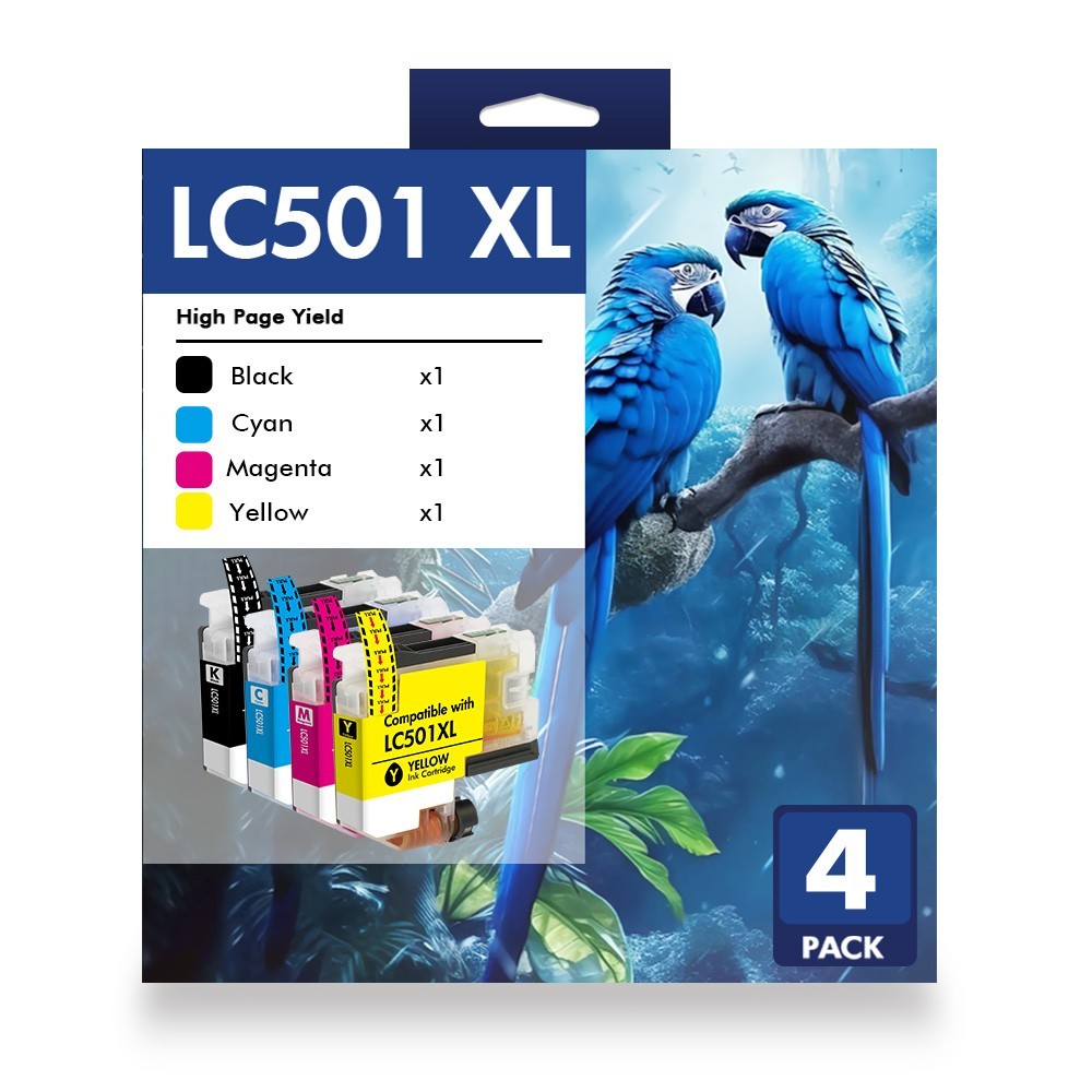 4pk LC501 XL LC501XL Ink Cartridges for Brother MFC-J1260DW MFC-J1360DW J1410DW