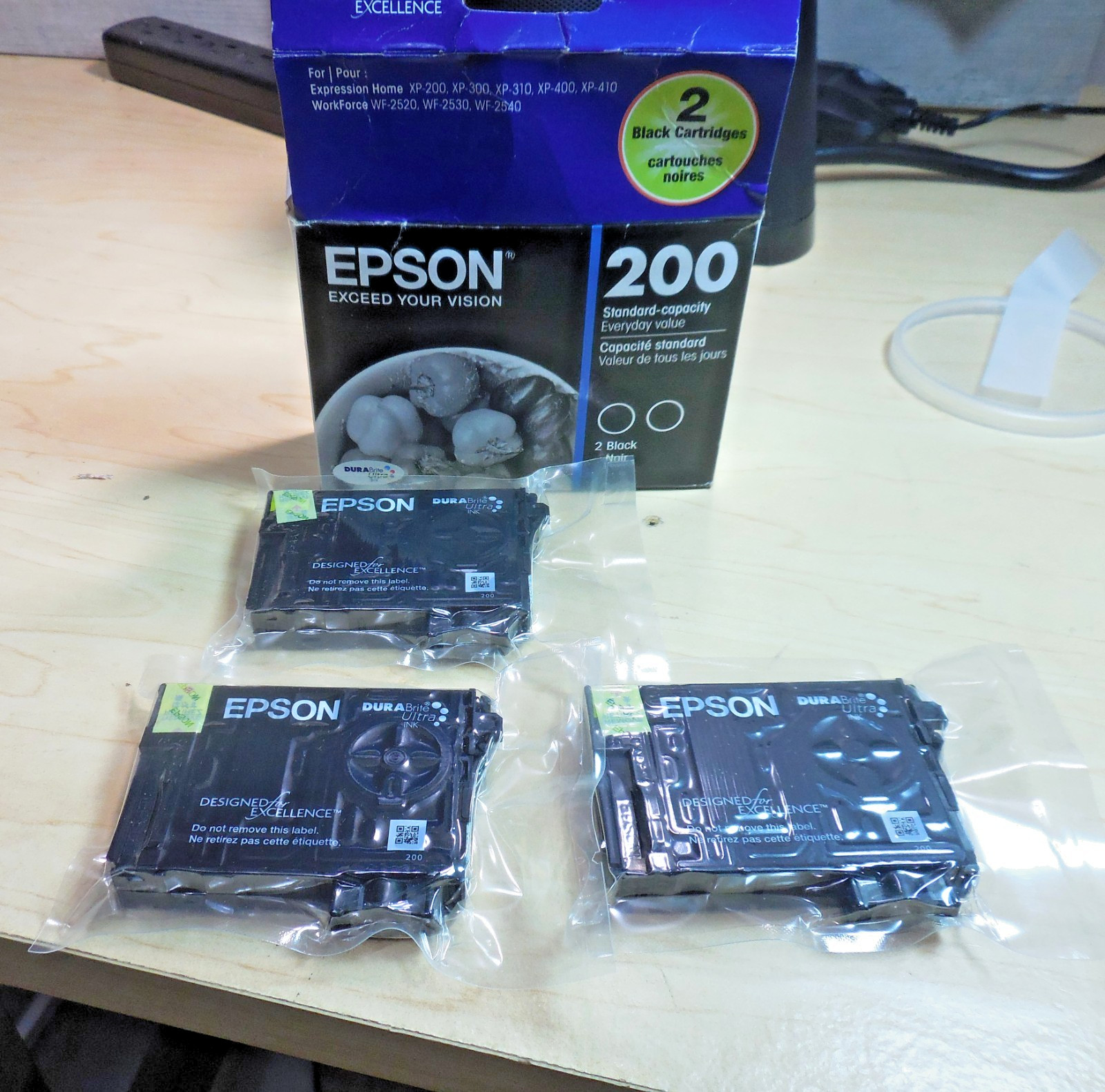 Epson 200 Ink Cartridges Black 3-Pack Exp 07/2025