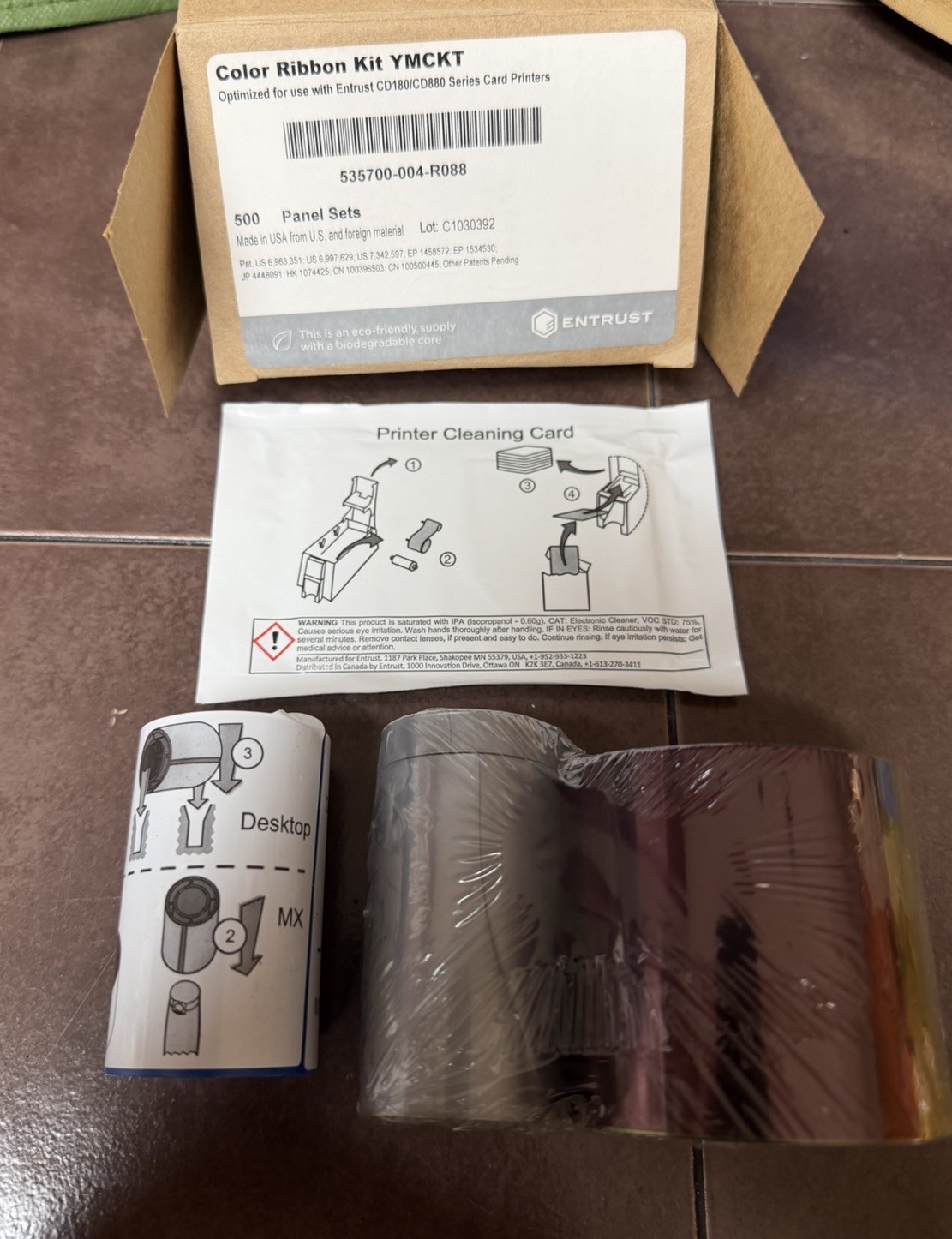 Entrust Datacard YMCKT Color Ribbon Kit 535700-004-R088 500 Panel Sets