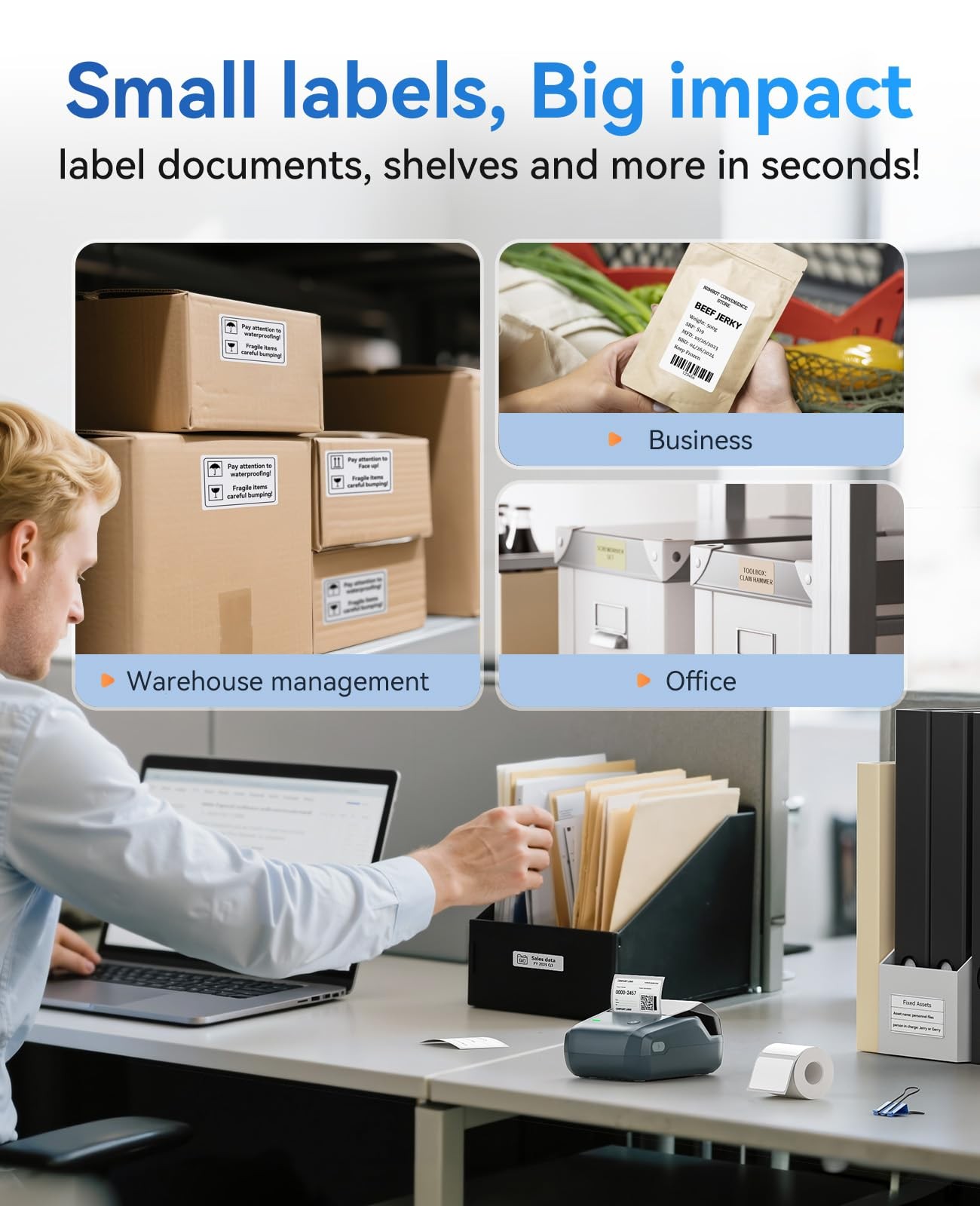 NIIMBOT B1 Label Maker Machine, Thermal Label Printer Easy to Use for Office,…