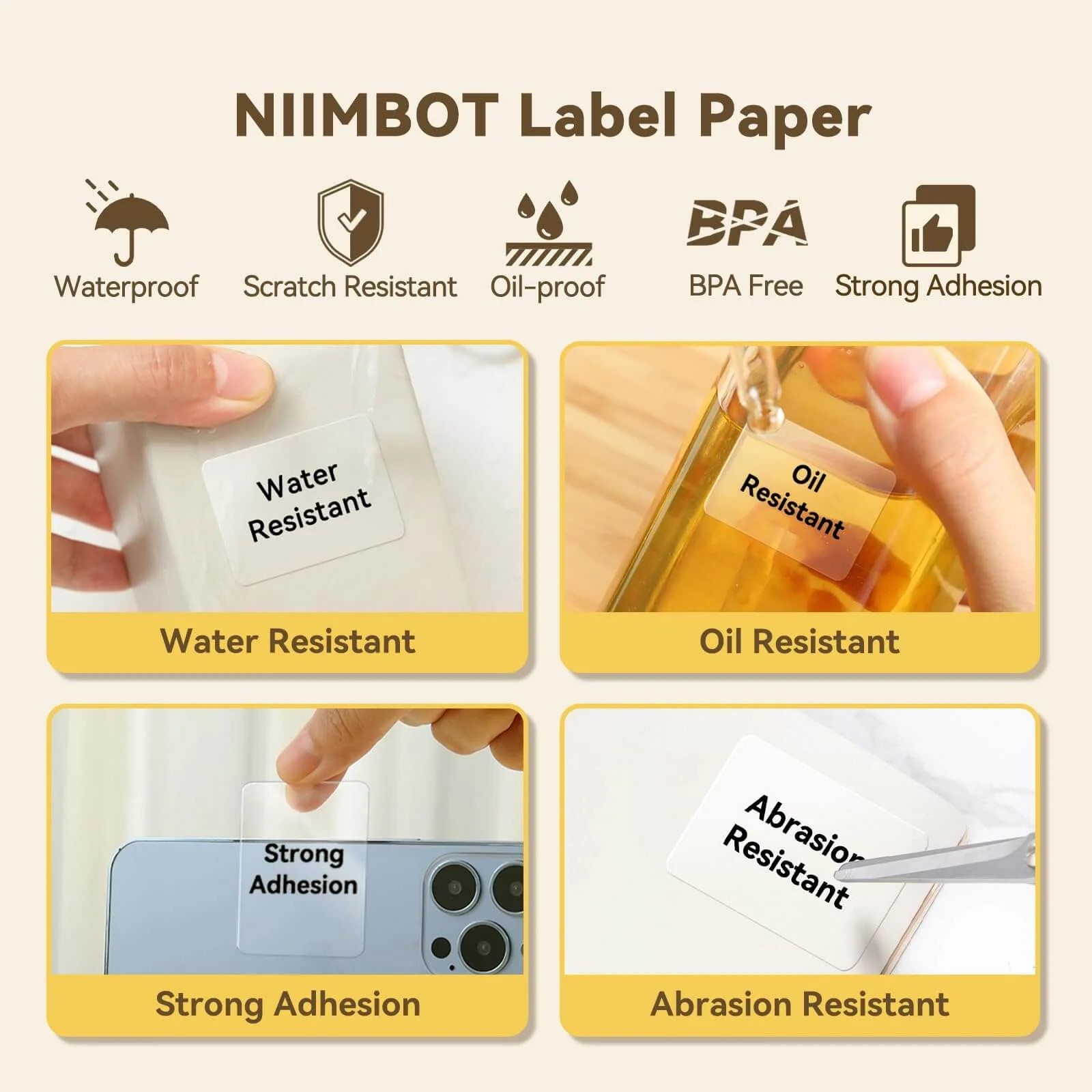 NIIMBOT Thermal Clear Label Tape for B21, B1, B3S
