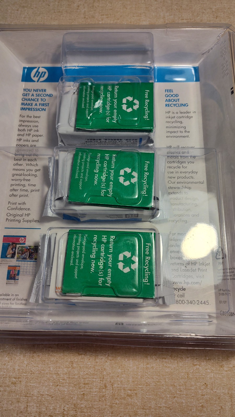 Genuine HP combo 3-cartridge ink pack (black #92 x2 / color #93 x1) NEW