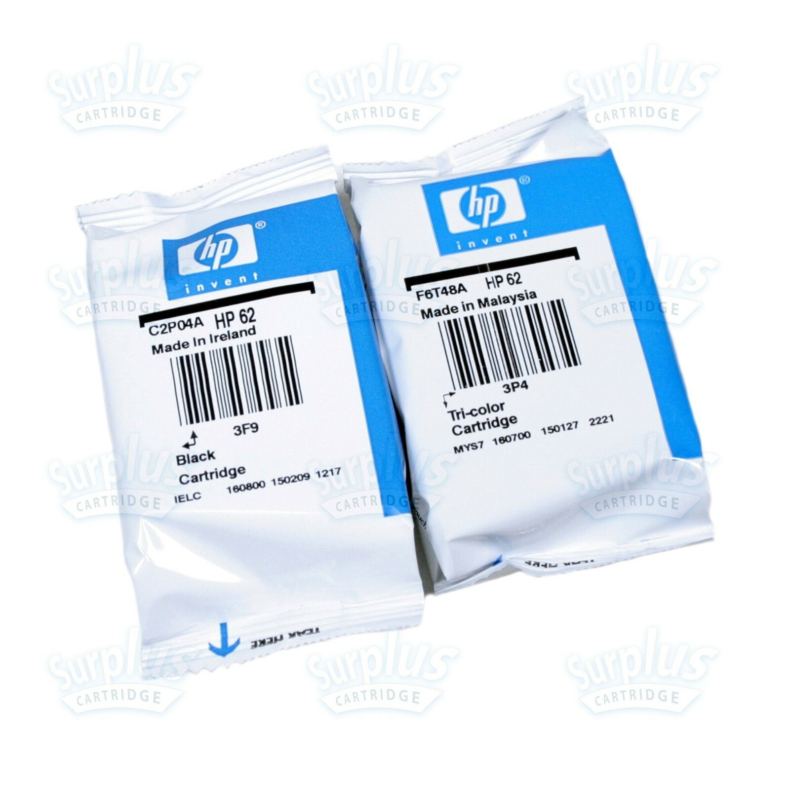 2pk Genuine HP 62 Black/Color Ink ENVY 5540 5542 5545 5644 5660 5663 7640 7645