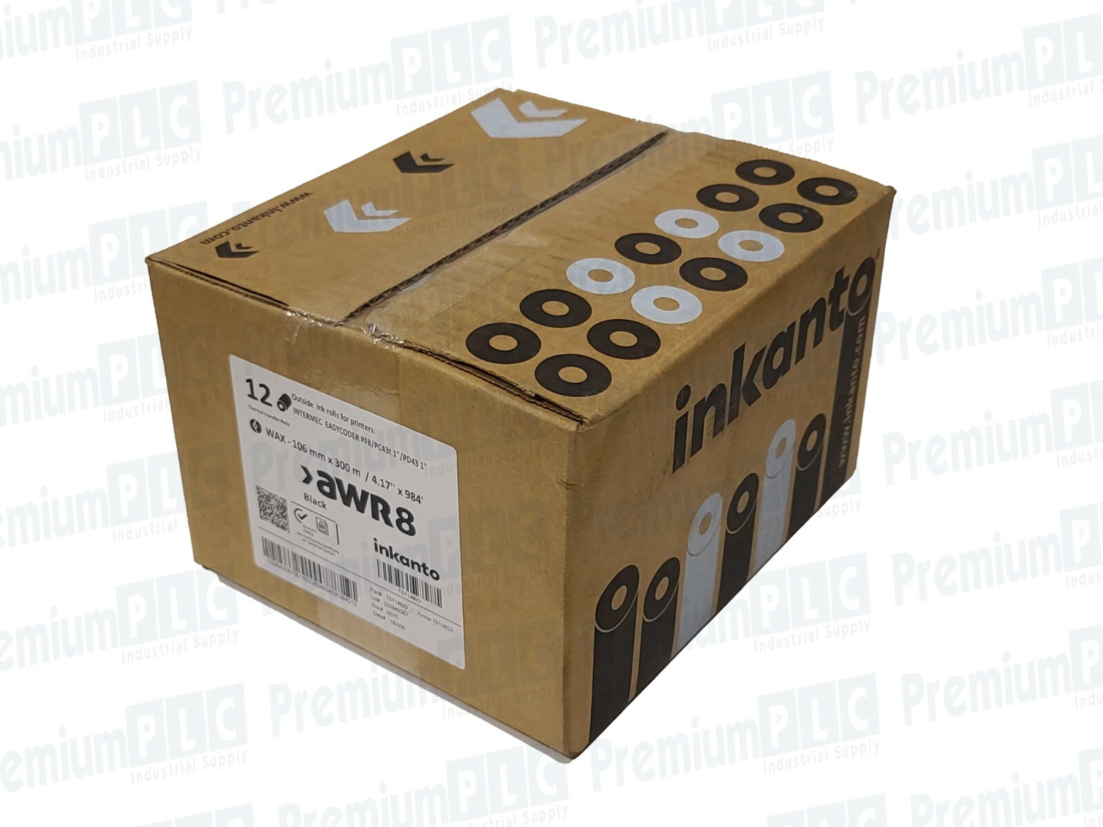 BOX OF 12 INKANTO 4.17″x984′ AWR 8 T57146IO INTERMEC EASYCODER PF8/PC43T/PD43