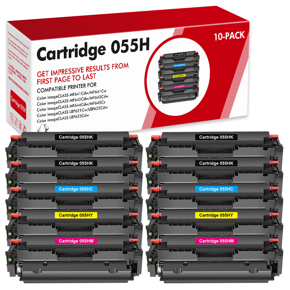 10x CRG055H Toner Compatible With Canon 055H imageCLASS MF741Cdw MF746Cdw LBP664