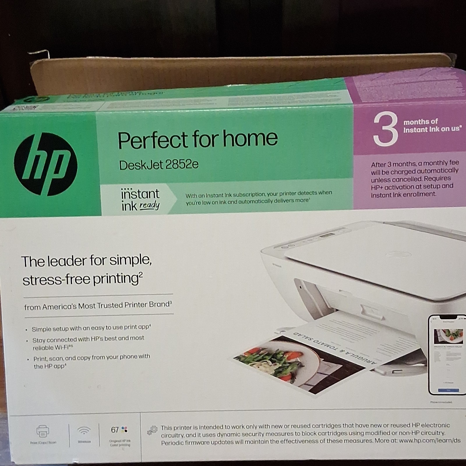 HP DeskJet 2855e Wireless All-in-One Color Printer Scanner Copier