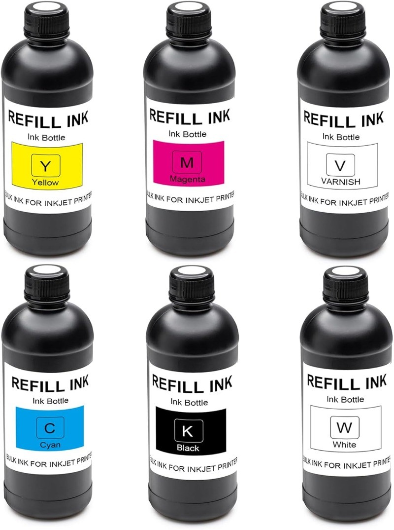 6*500ML UV DTF Ink for XP600 TX800 i1600 i3200 1390 L805 DX4 DX5 DX6 DX7 DX10