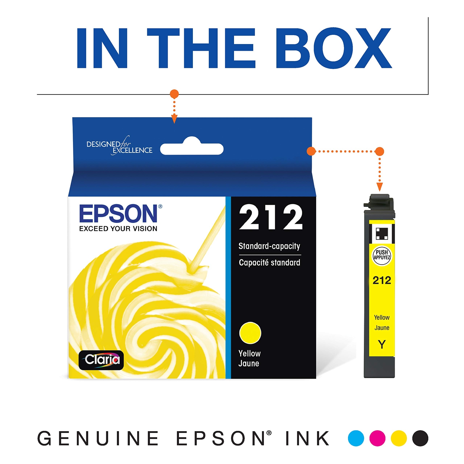 Epson T212 Claria -Ink Standard Capacity Yellow -Cartridge (T212420-S) for