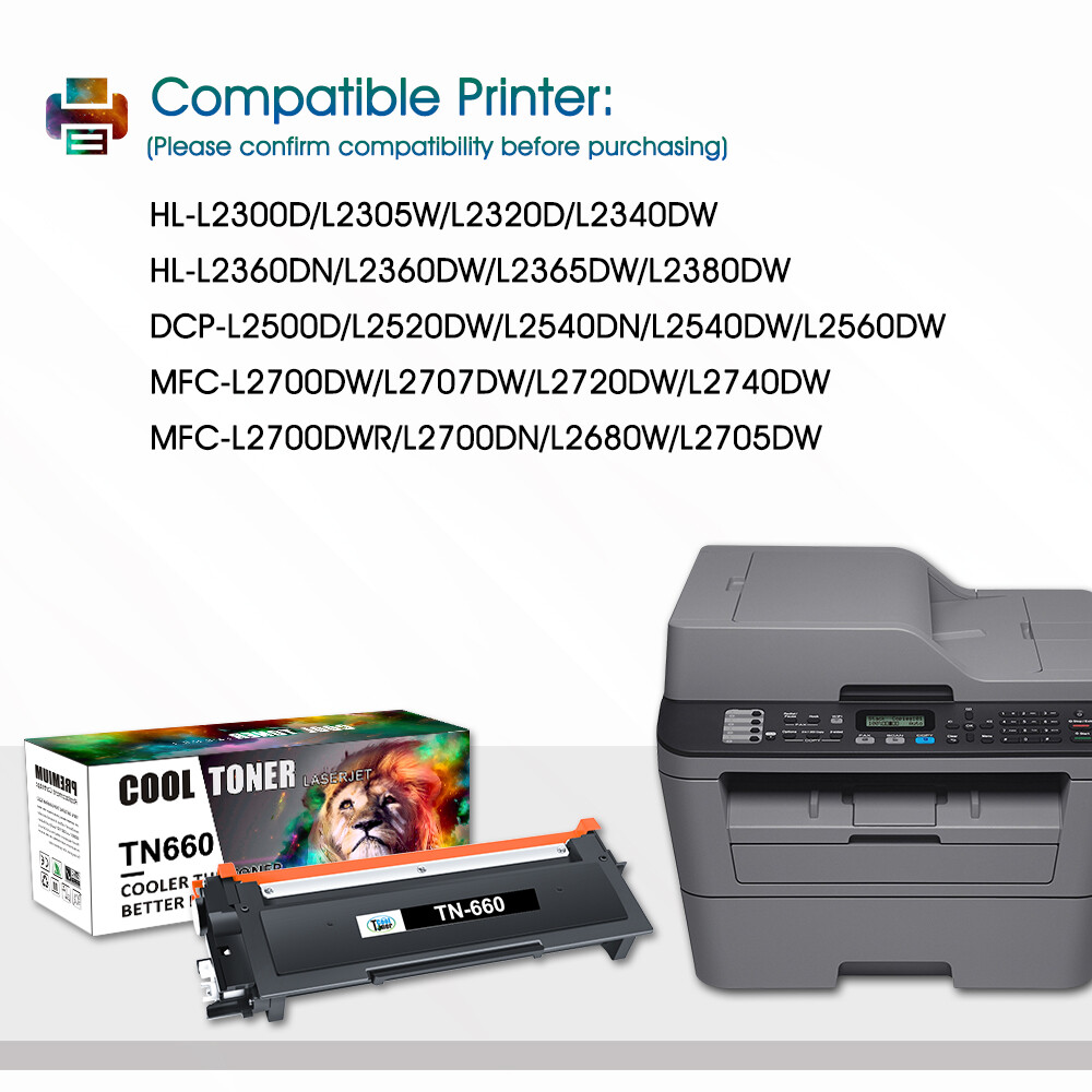 4PK HY TN660 Toner Cartridge For Brother MFC-L2700DW HL-L2300D DCP-L2540DW TN630